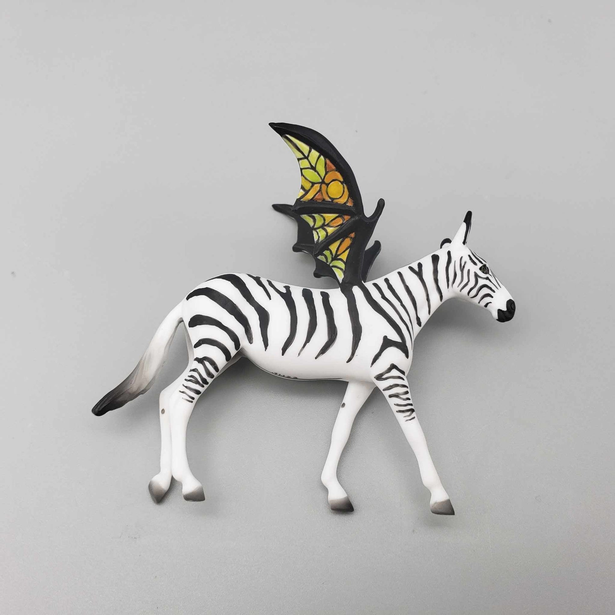 Baroque OOAK Deco Zebra w/ Stainglass Design Batwing Mule Chip By Jess Hamill Moonlight Madness 2023 MM23