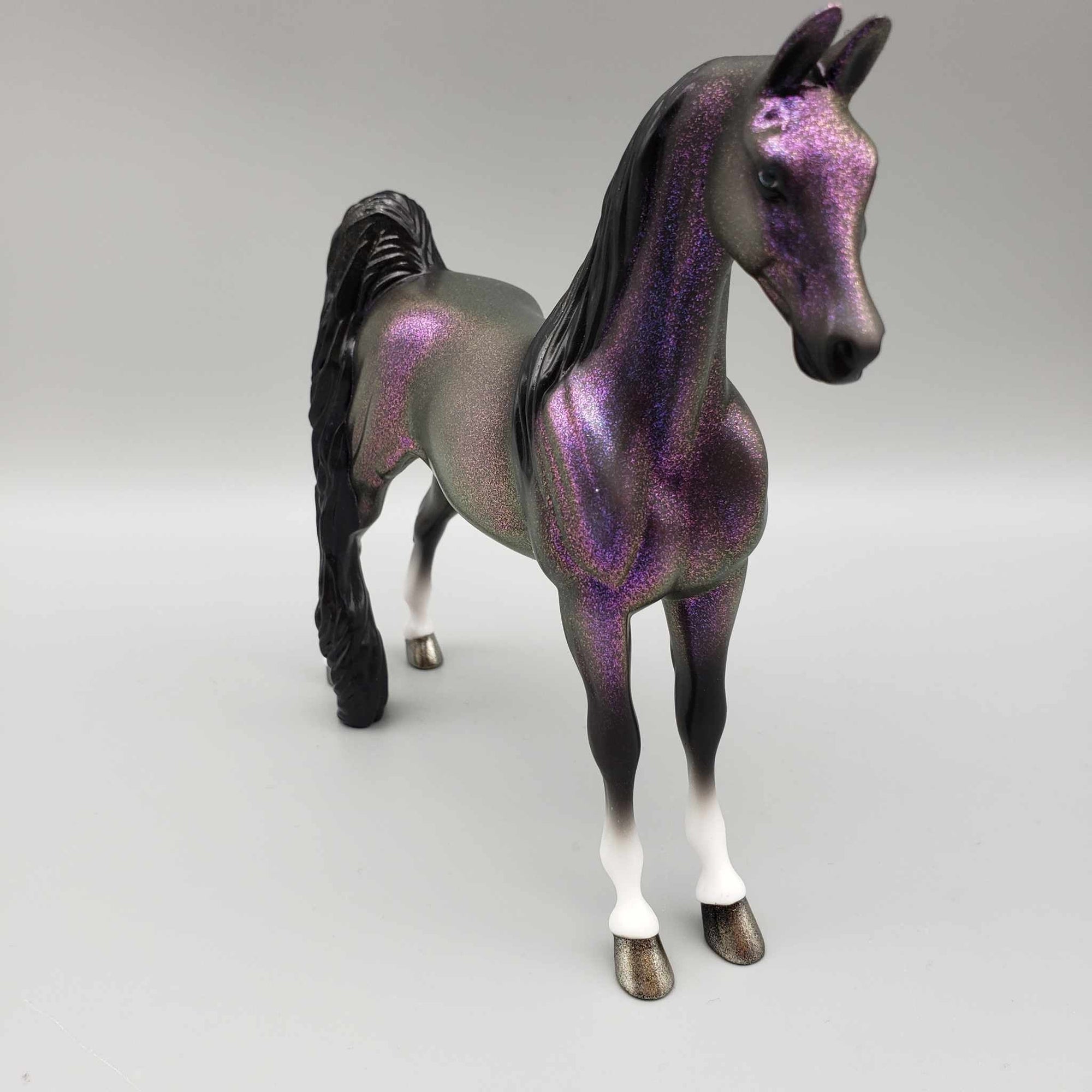Mistress Of The Dark OOAK Halloween Deco Purple Colorshift Saddlebred Pebble By Ellen Robbins Moonlight Madness 2023 MM23
