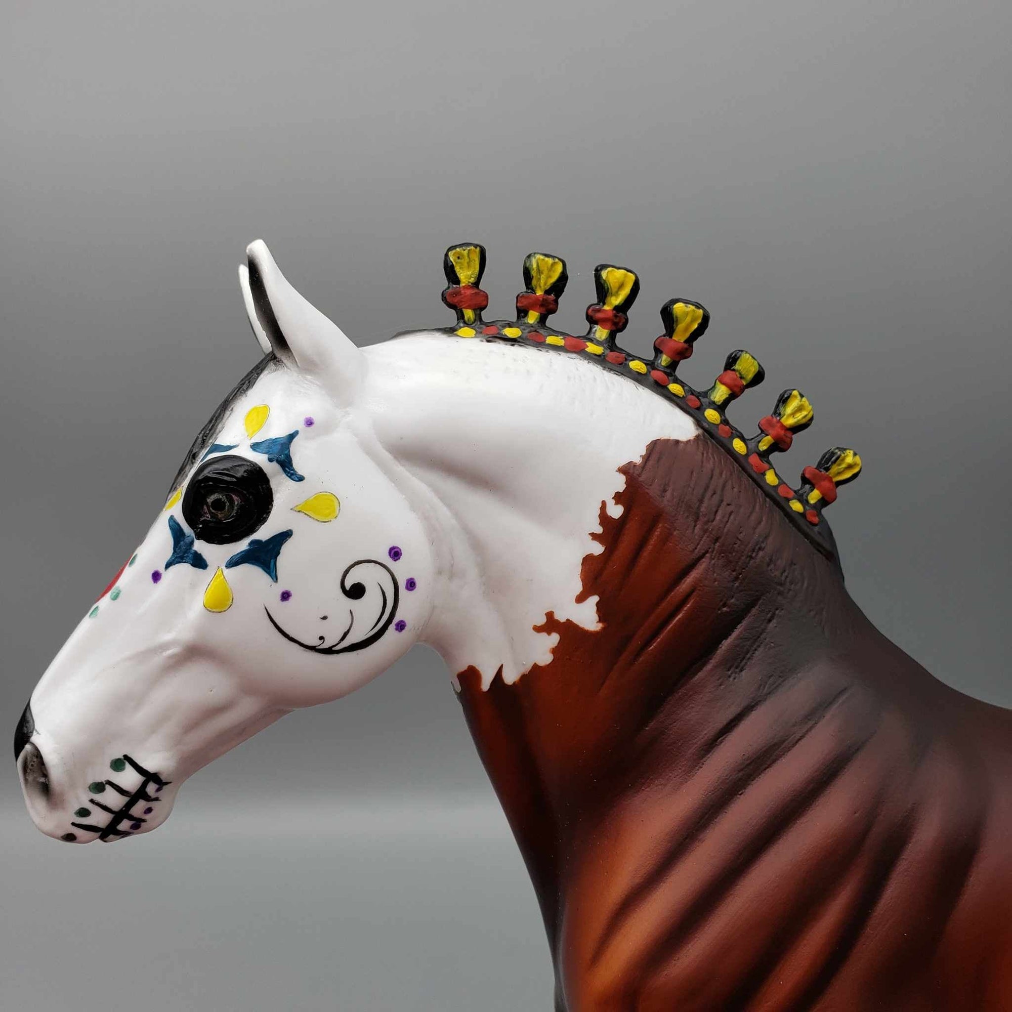 Sweet Calavera OOAK 1/2 Standing Draft Wall Decor Sugar Skull By Dawn Quick Moonlight Madness 2023 MM23