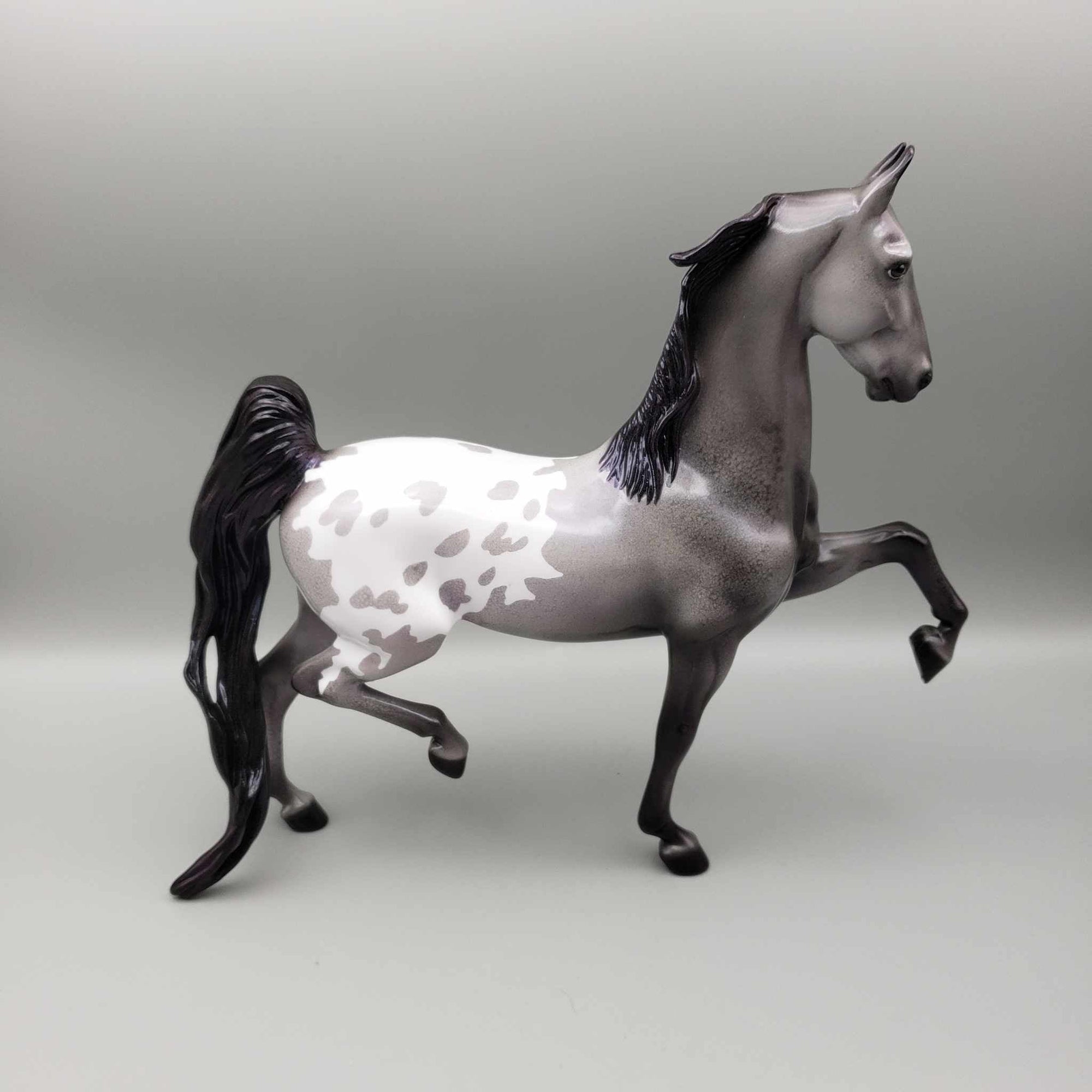 Moonlight Dance OOAK Halloween Deco Holographic Blue Roan Appalaoosa Saddlebred By Ellen Robbins Moonlight Madness 2023 MM23