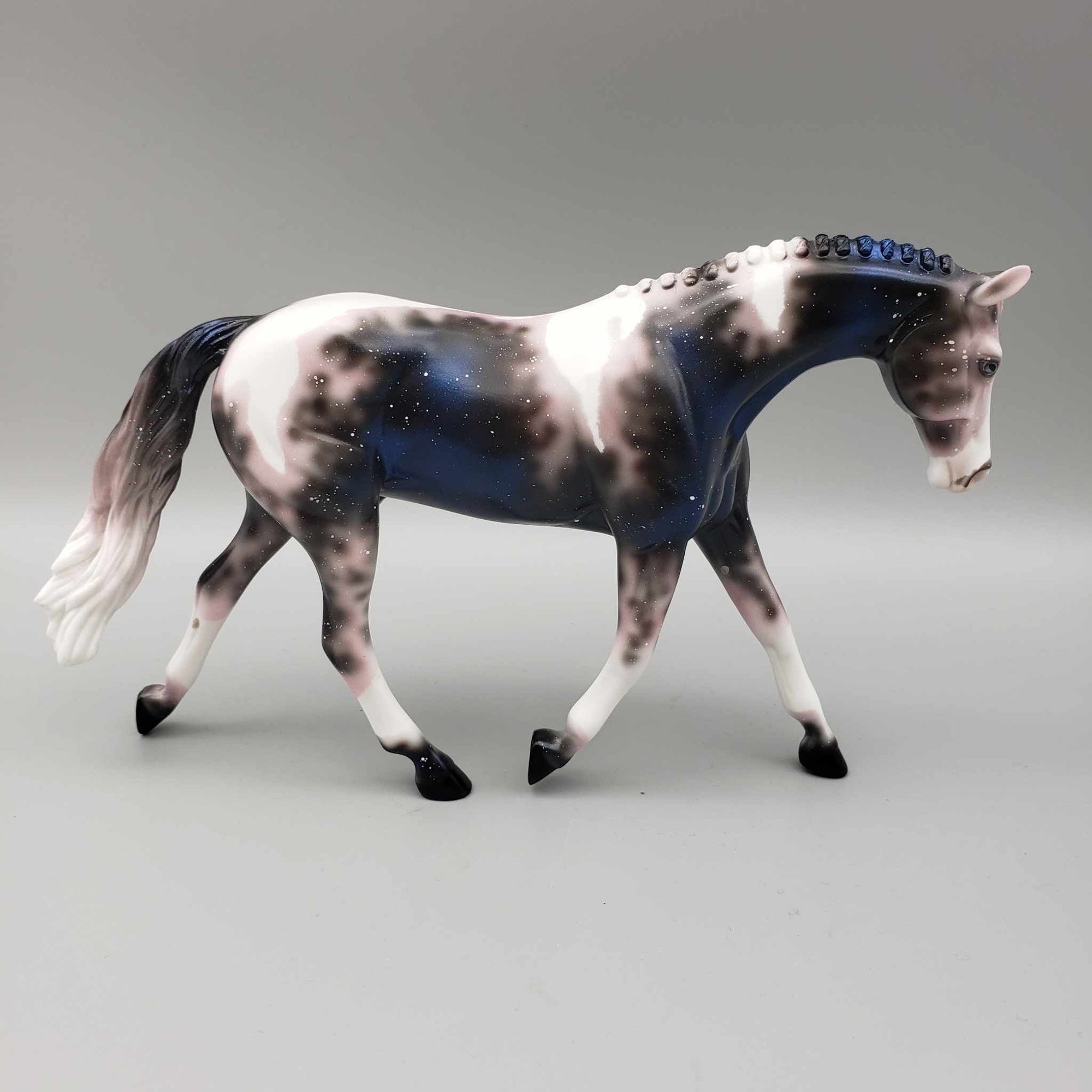 Stellar OOAK Halloween Deco Galaxy Tobiano Warmblood Pebble By Ellen Robbins Moonlight Madness 2023 MM23