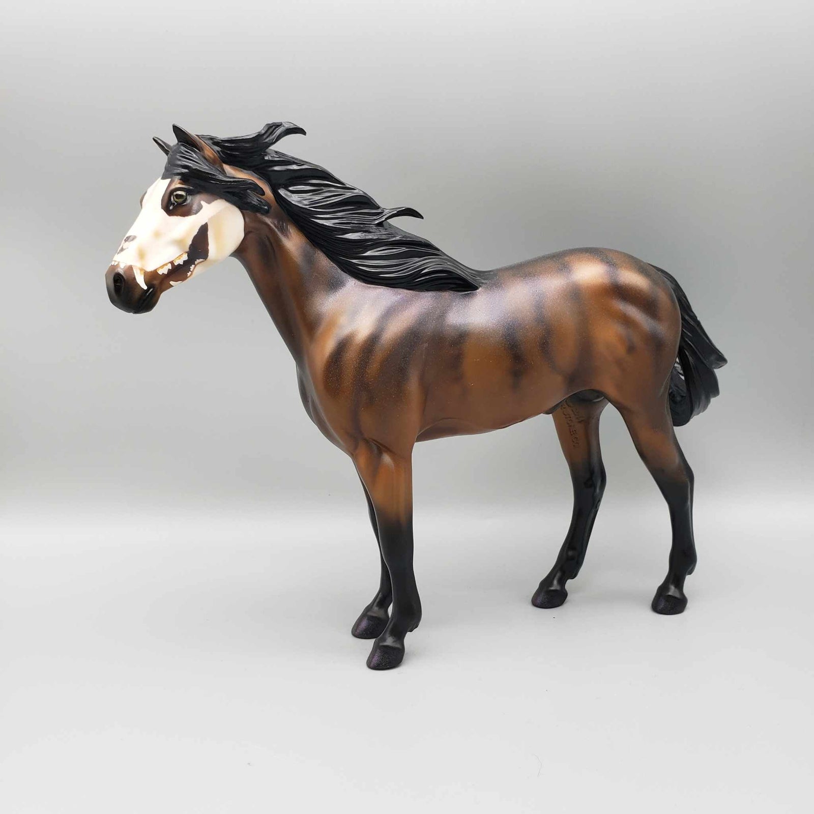 Hunter At Night OOAK Halloween Deco Holographic Striped Bay w/ Siberian Tiger Skull By Ellen Robins Moonlight Madness 2023 MM23