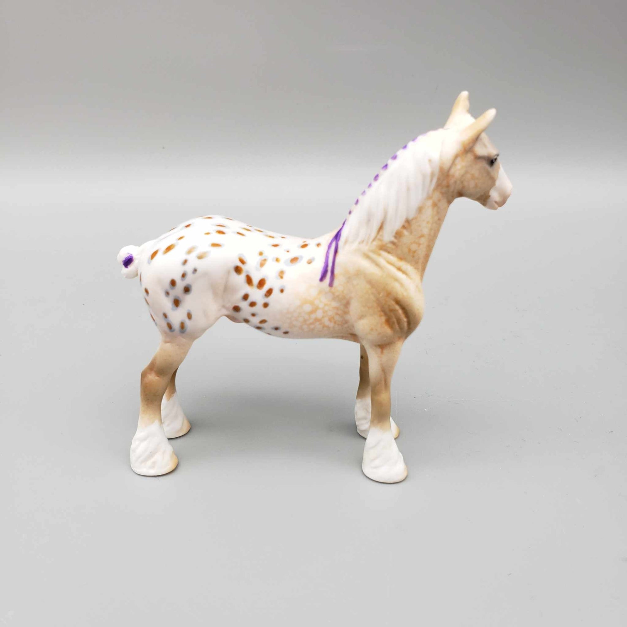 Elias OOAK Palomino Appaloosa W/Purple Ribbon And Large Snip Draft Chip By Dawn Quick Moonlight Madness 2023 MM23