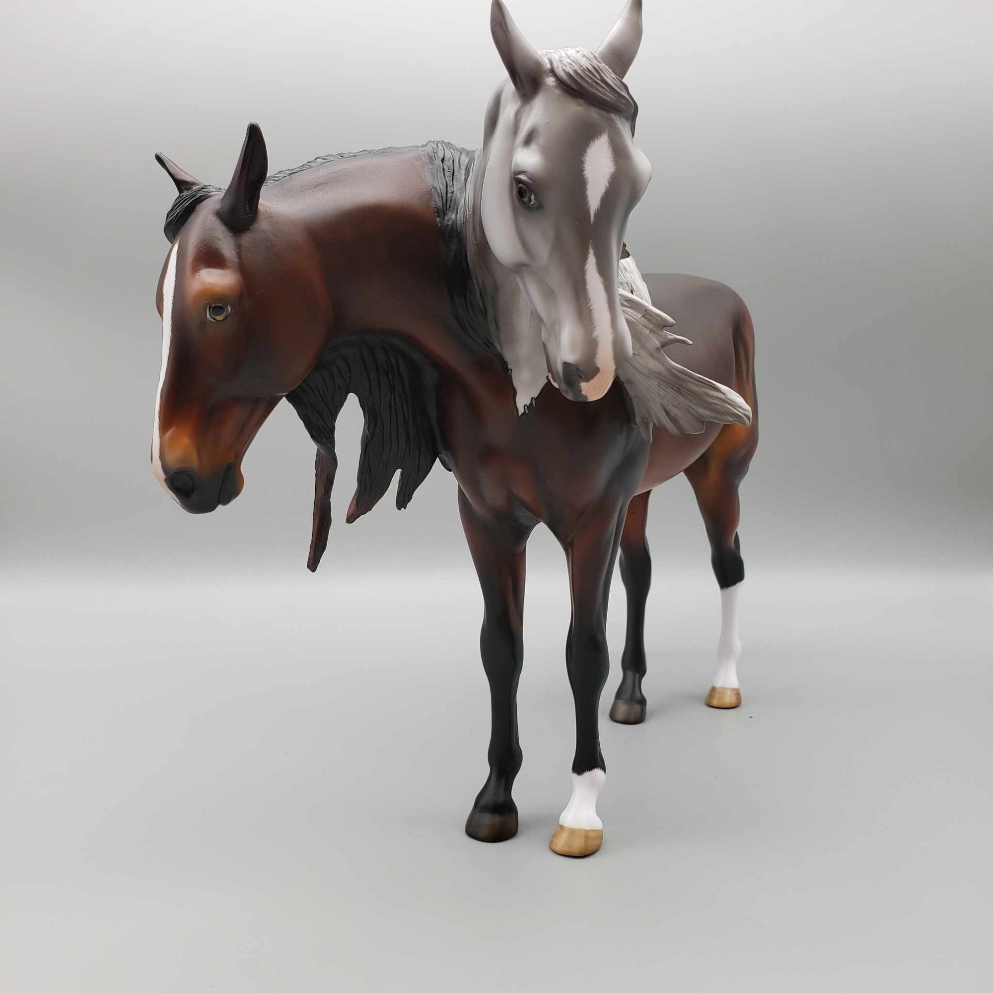 What In Tarnation OOAK Two Headed Bay and Grey Andalusian By Angela Marleau BEST OFFER Moonlight Madness 2023 MM23