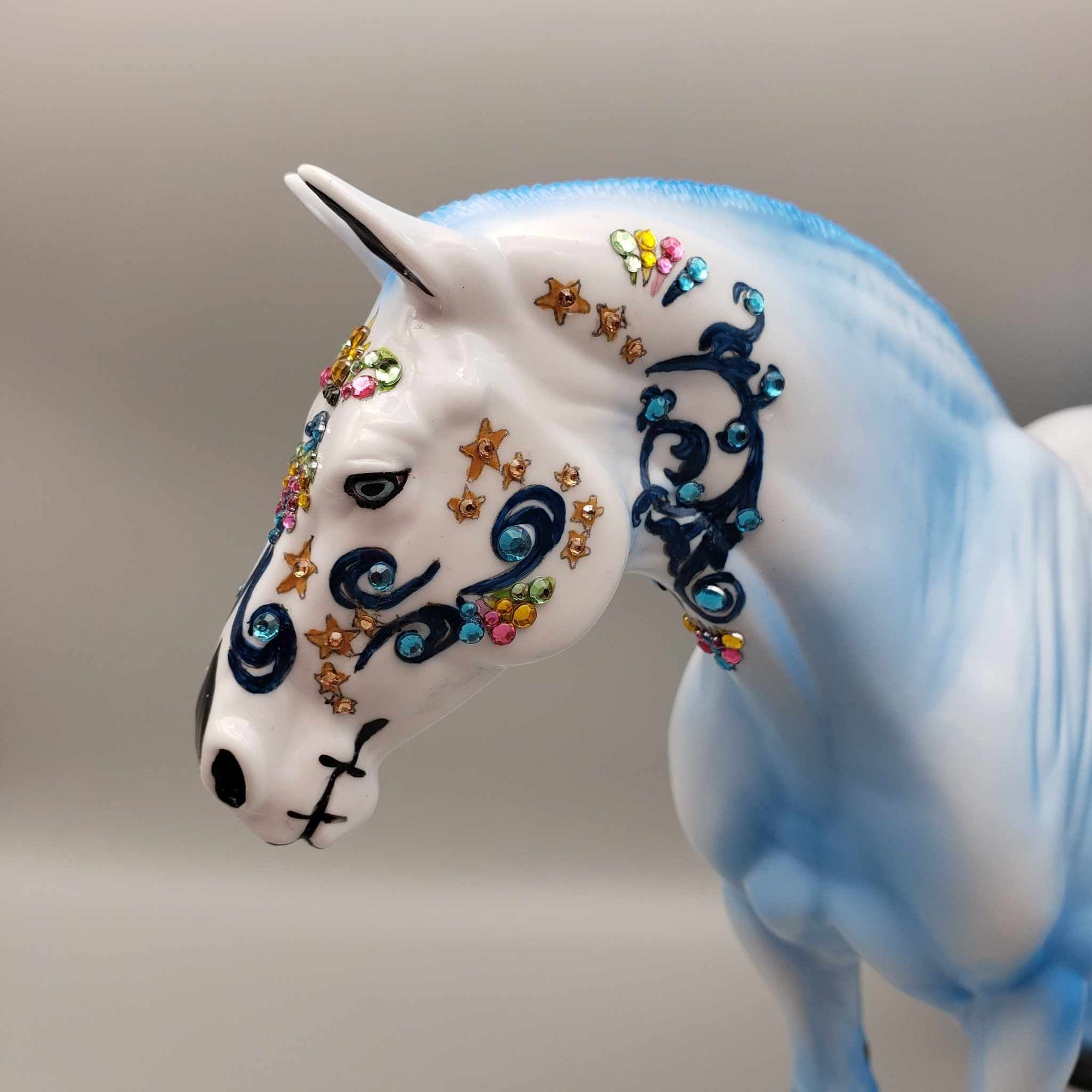 Out of the Blue OOAK Sugar Skull Heavy Draft By Dawn Quick Facebook Auction MM23