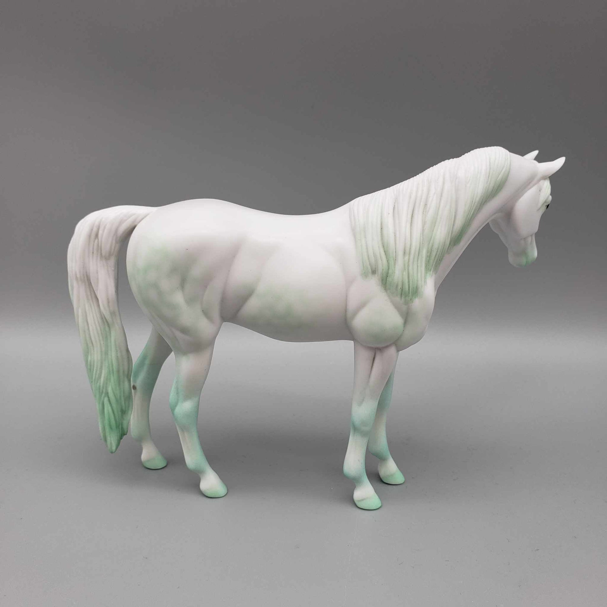 Spook OOAK Halloween Deco Dappled Green Going Gray W/ Blacklight Arabian Pebble By Ellen Robbins Moonlight Madness 2023 MM23