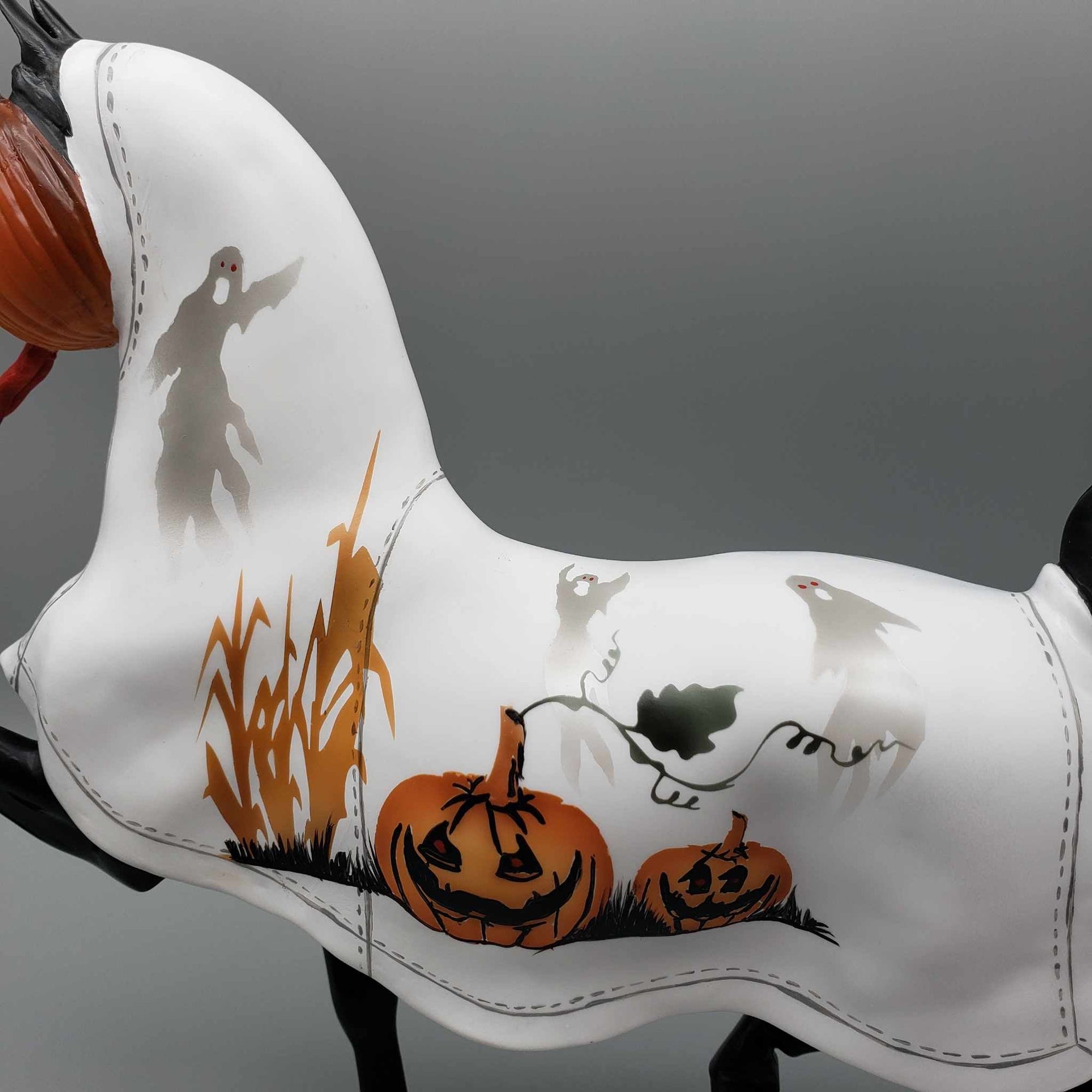Haunted Harvest OOAK Ghost Sheet Pumpkin Masked Decorator Saddlebred By Dawn Quick BEST OFFER Moonlight Madness 2023 MM23