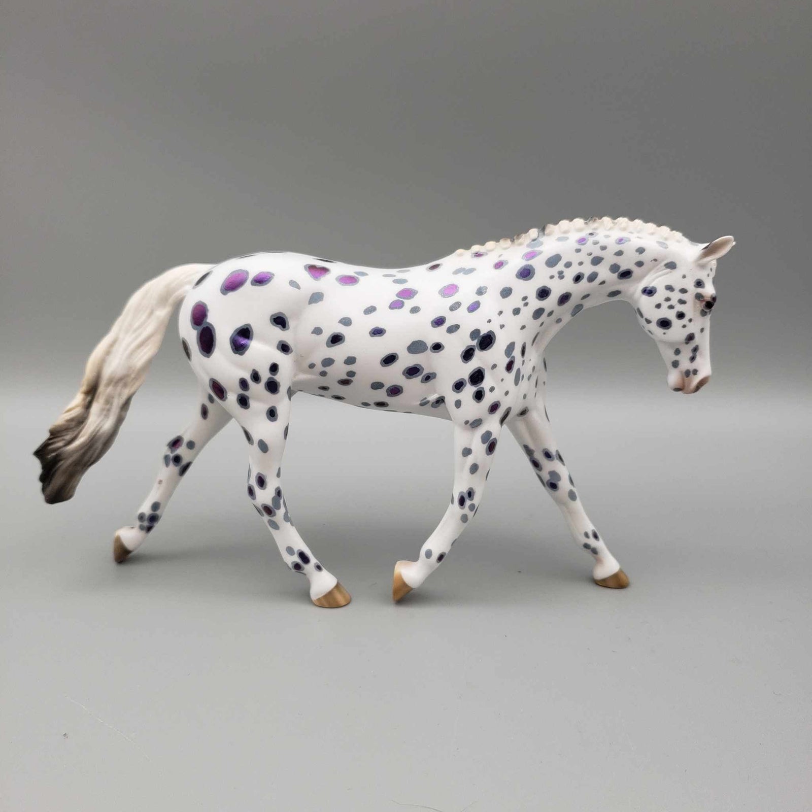 Everything Fright OOAK Halloween Deco Purple/ Bluregreen-Colorshift Leopard Appaloosa Warmblood Pebble By Ellen Robbins Moonlight Madness 2023 MM23