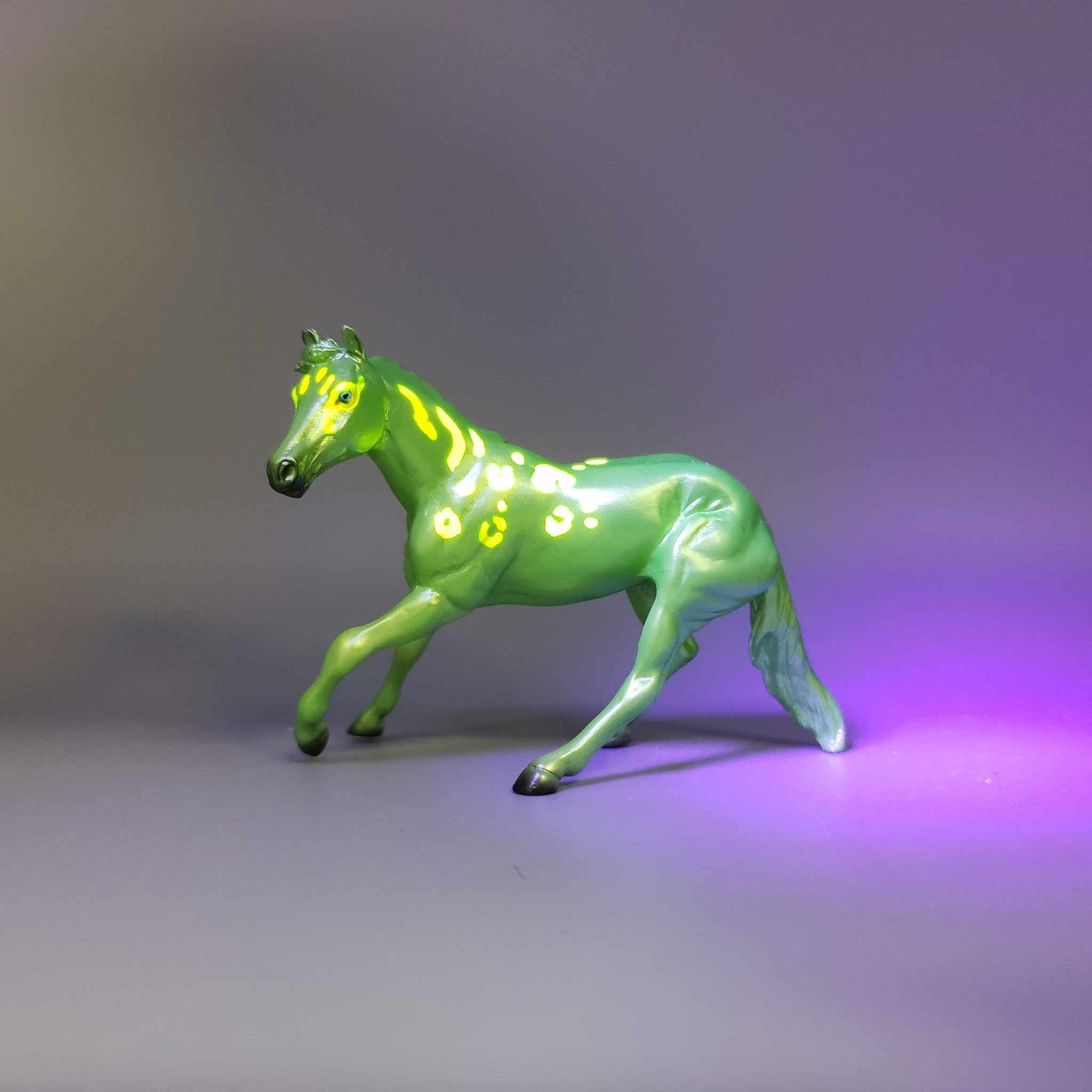 Shuvaeds &amp; Calf OOAK Neon Green Blacklight Reactive Cutter &amp; Alien Calf Chip LE-30 By Jess Hamill Moonlight Madness 2023 MM23