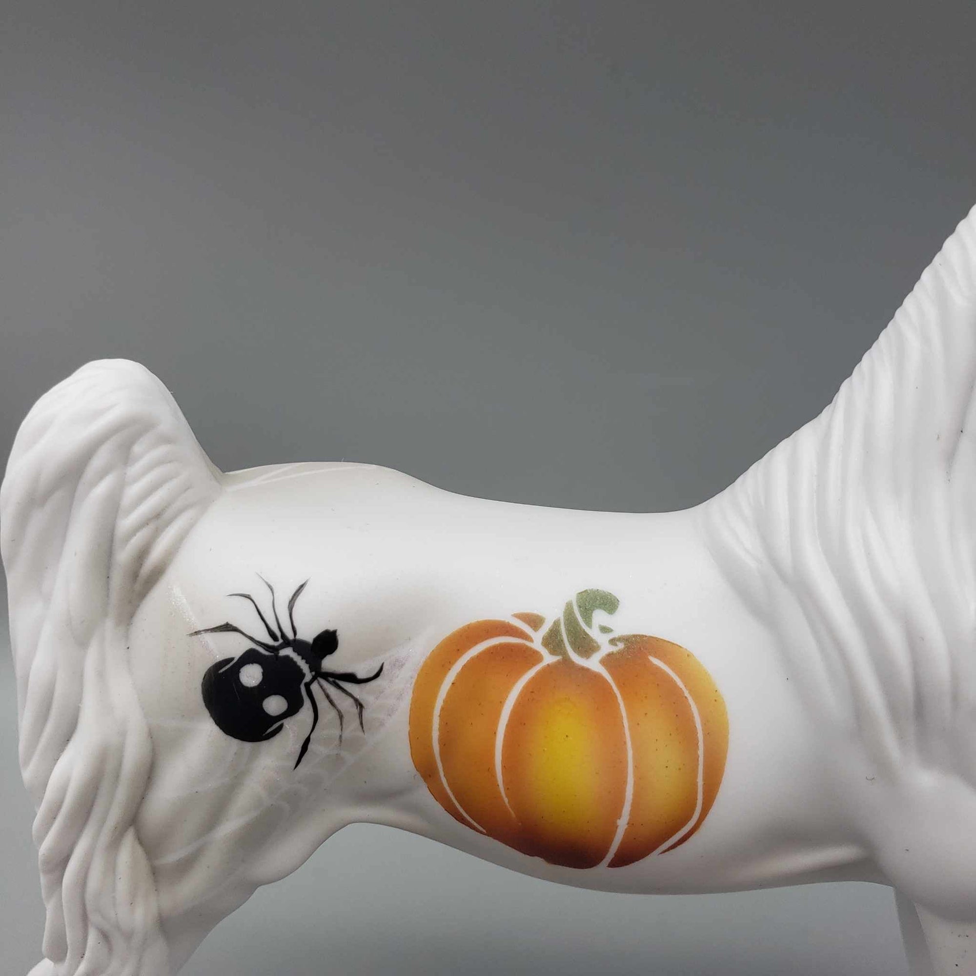 Pumpkin and Friend OOAK Pumpkin and Skull Spider Deco Saddlebred Pebble By Dawn Quick Moonlight Madness 2023 MM23