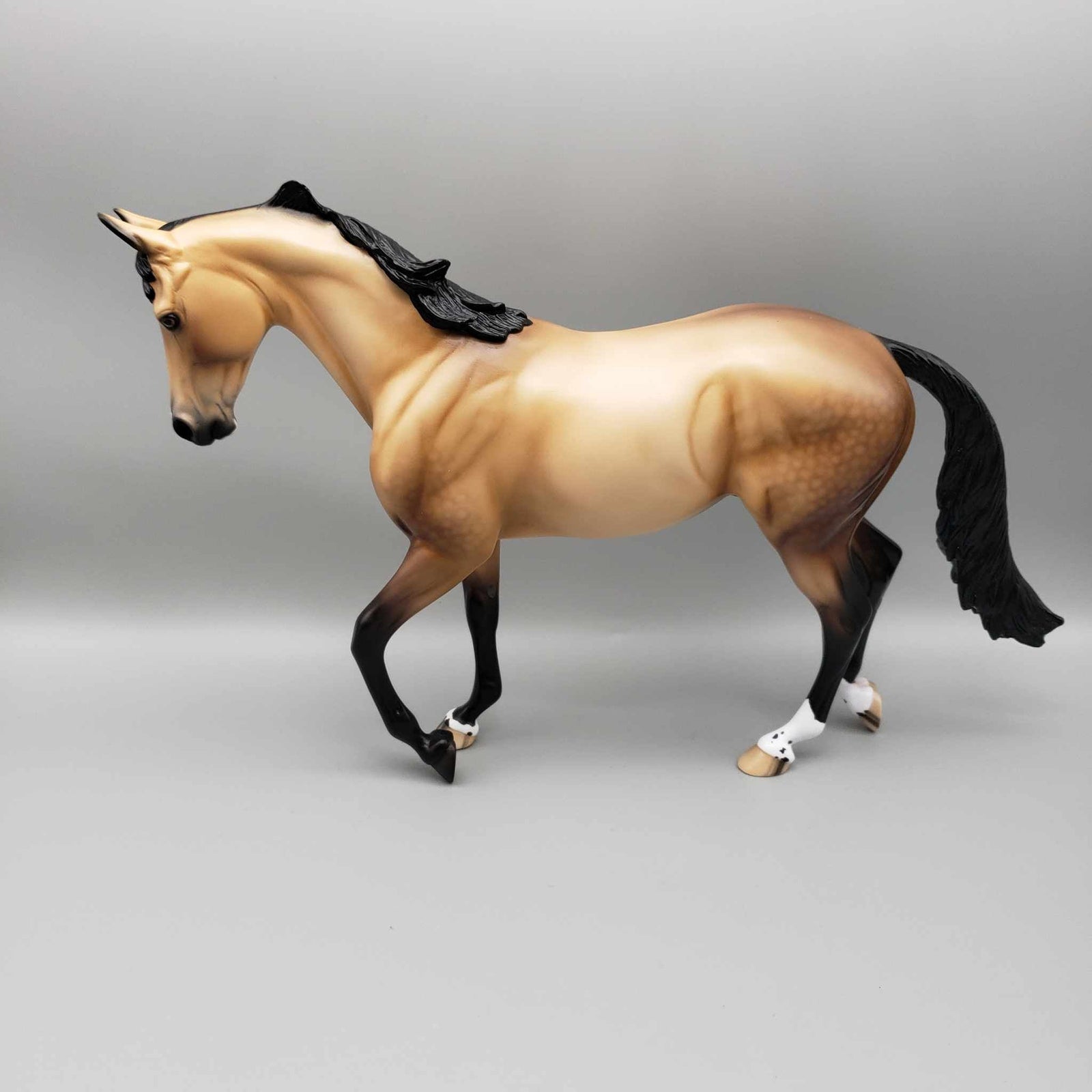 King Of The Harvest OOAK Dappled Scooty Buckskin Thoroughbred By Ellen Robbins Moonlight Madness 2023 MM23