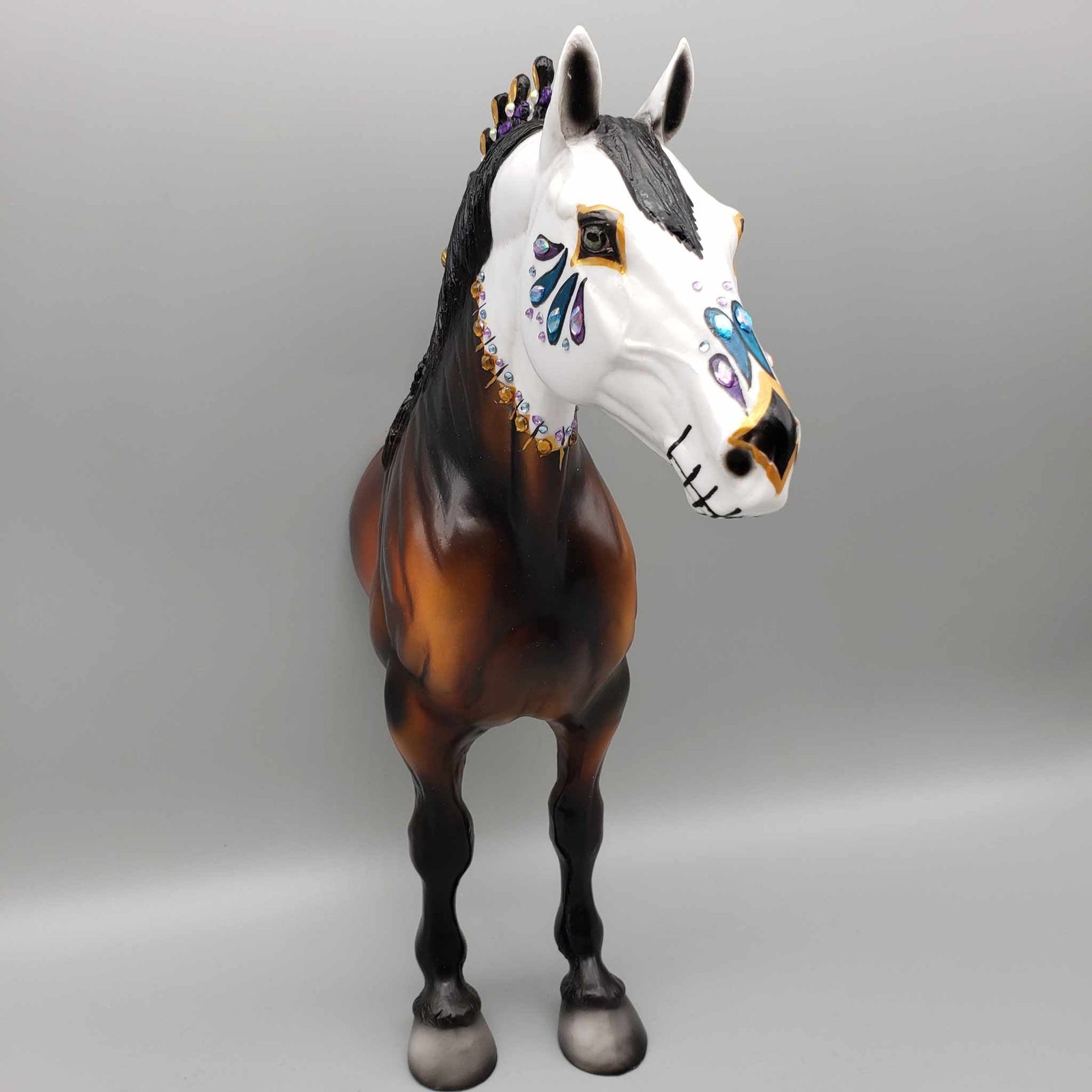 Bay of the Dead OOAK 1/2 Standing Draft Wall Decor Sugar Skull By Dawn Quick Moonlight Madness 2023 MM23