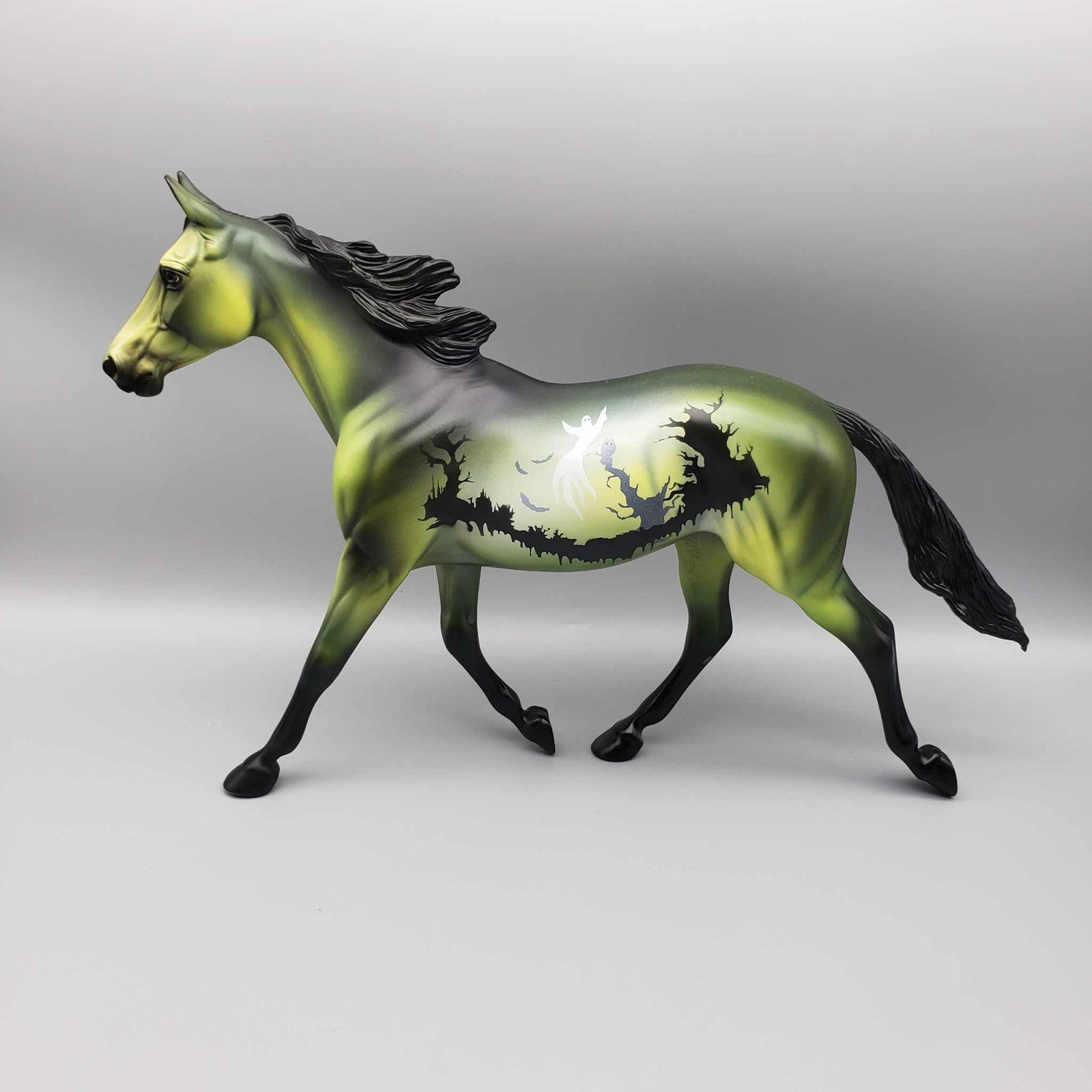 Spirits Among Us OOAK Deco Green Ghosts Scene Palouse By Dawn Quick Moonlight Madness 2023 MM23