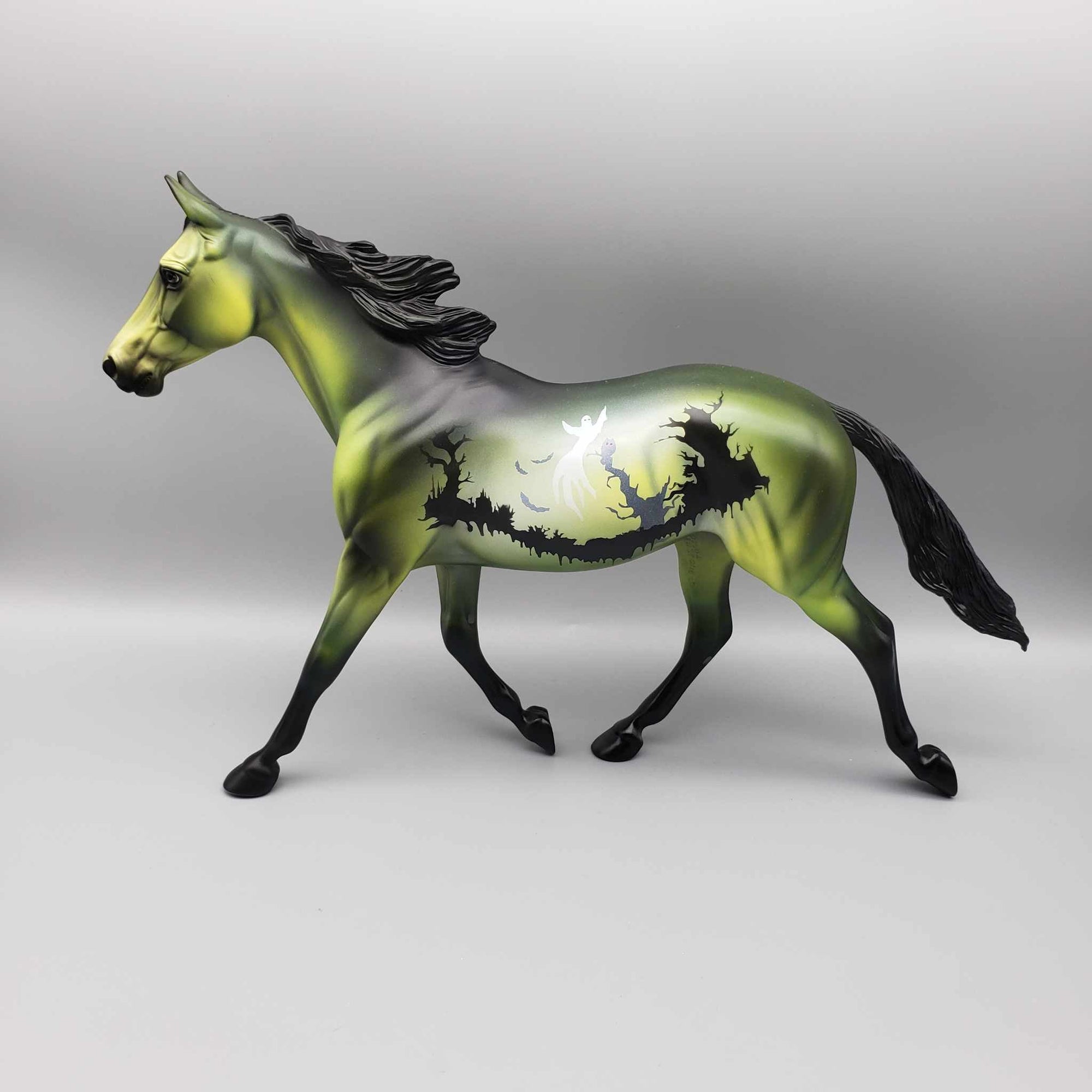 Spirits Among Us OOAK Deco Green Ghosts Scene Palouse By Dawn Quick Moonlight Madness 2023 MM23