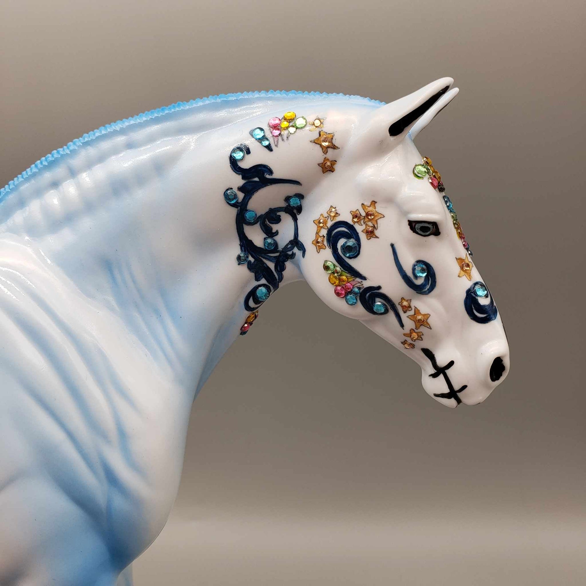 Out of the Blue OOAK Sugar Skull Heavy Draft By Dawn Quick Facebook Auction MM23