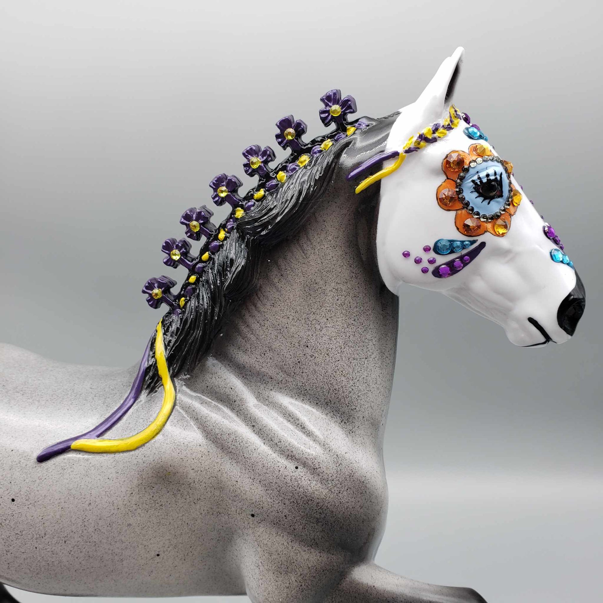 Wisteria Whispers OOAK Sugar Skull Trotting Draft By Dawn Quick Facebook Auction MM23