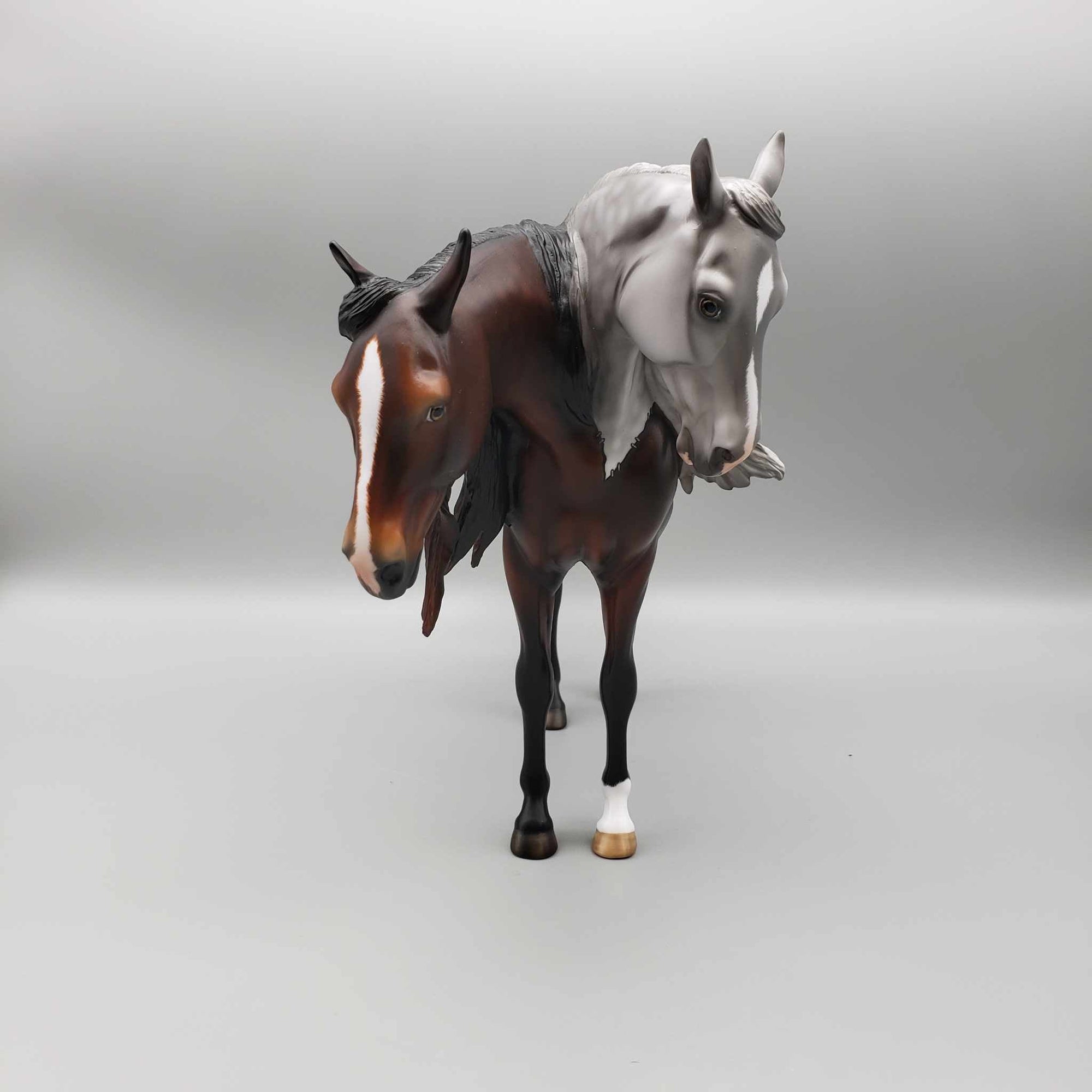 What In Tarnation OOAK Two Headed Bay and Grey Andalusian By Angela Marleau BEST OFFER Moonlight Madness 2023 MM23