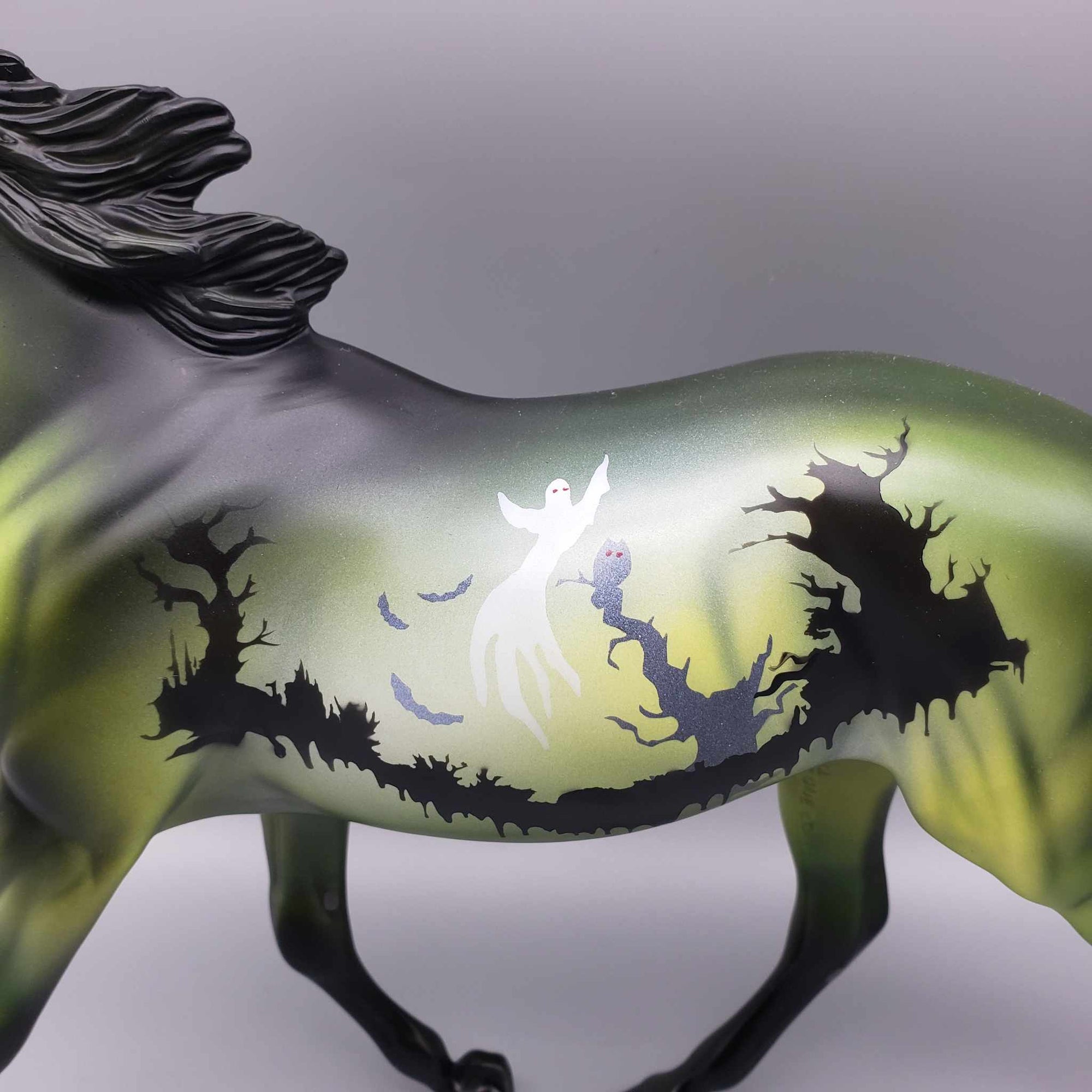 Spirits Among Us OOAK Deco Green Ghosts Scene Palouse By Dawn Quick Moonlight Madness 2023 MM23