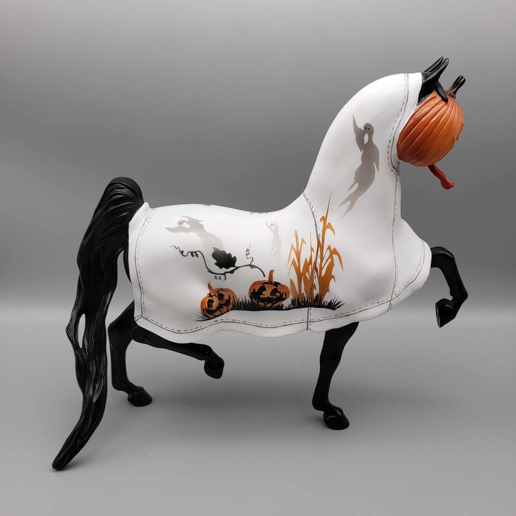 Haunted Harvest OOAK Ghost Sheet Pumpkin Masked Decorator Saddlebred By Dawn Quick BEST OFFER Moonlight Madness 2023 MM23