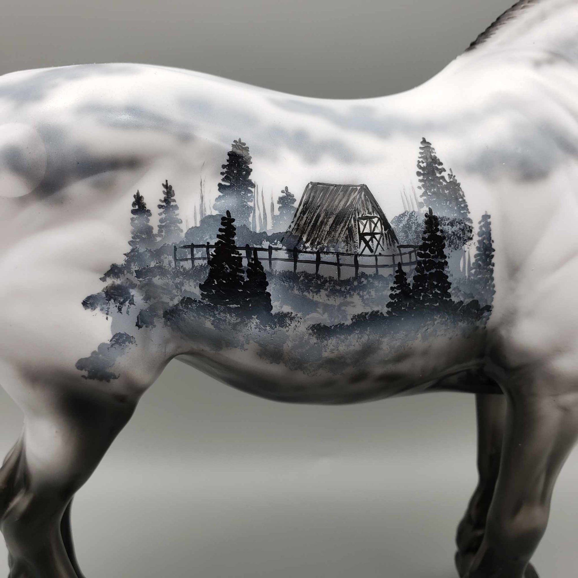 Charnel Lane OOAK Decorator Cabin in the Lane Scene Heavy Draft Mare By Dawn Quick BEST OFFER Moonlight Madness 2023 MM23