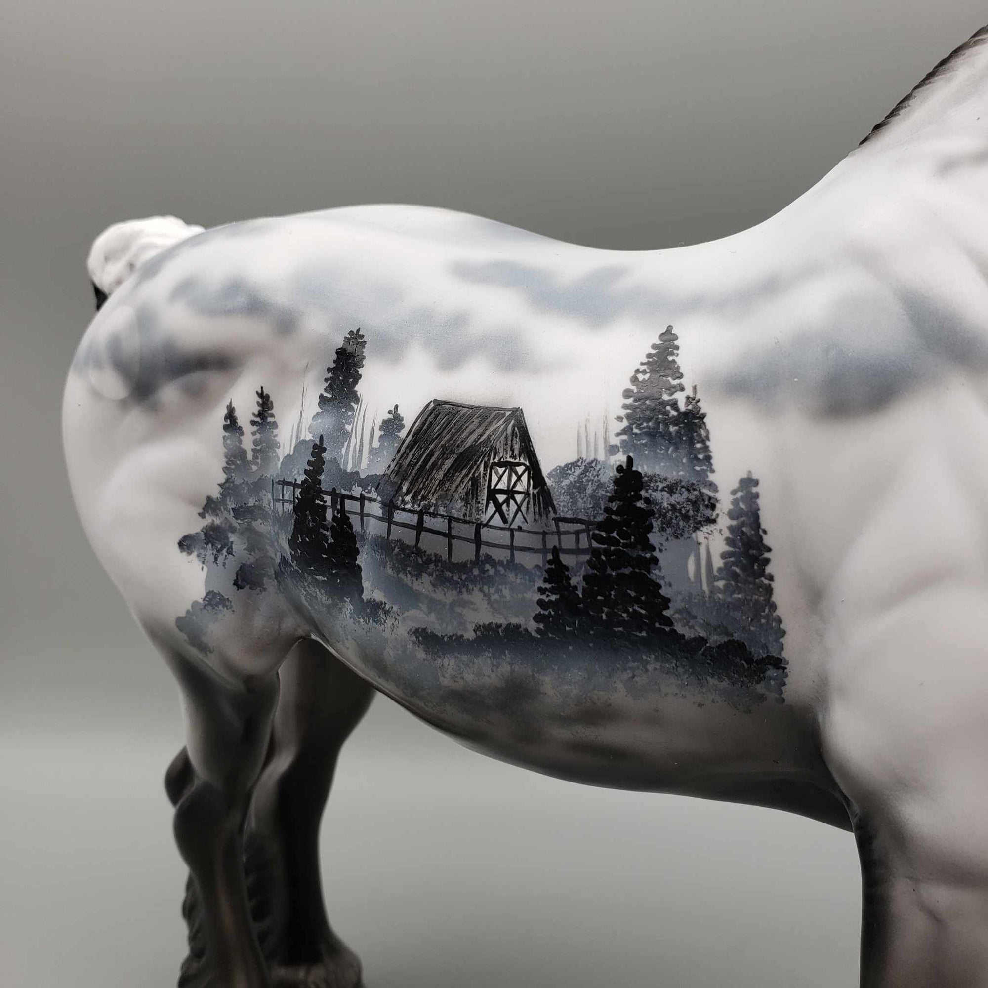 Charnel Lane OOAK Decorator Cabin in the Lane Scene Heavy Draft Mare By Dawn Quick BEST OFFER Moonlight Madness 2023 MM23