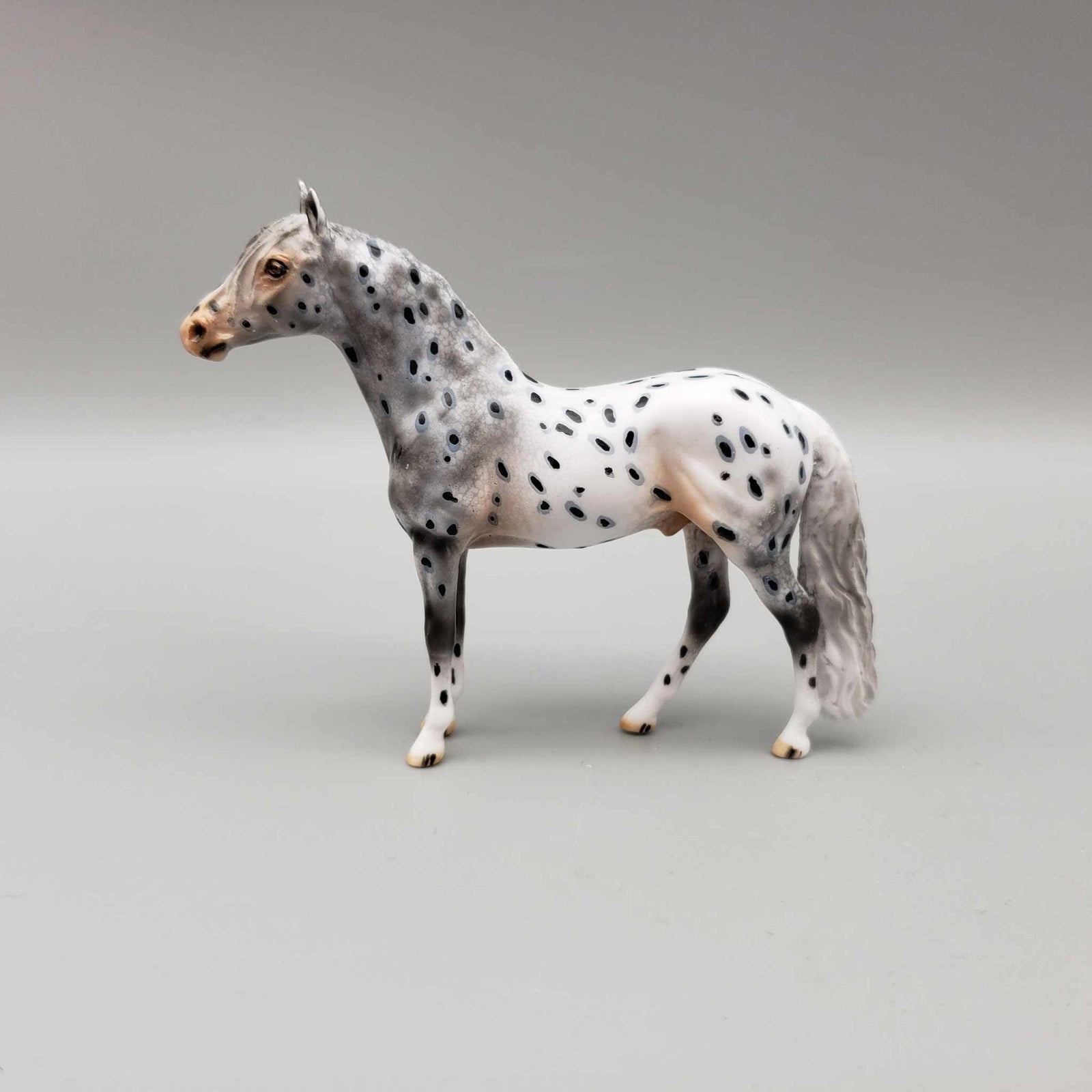 Hernan OOAK Black Leopard Appaloosa W/Pink Nose Andalusian Chip By Dawn Quick Moonlight Madness 2023 MM23