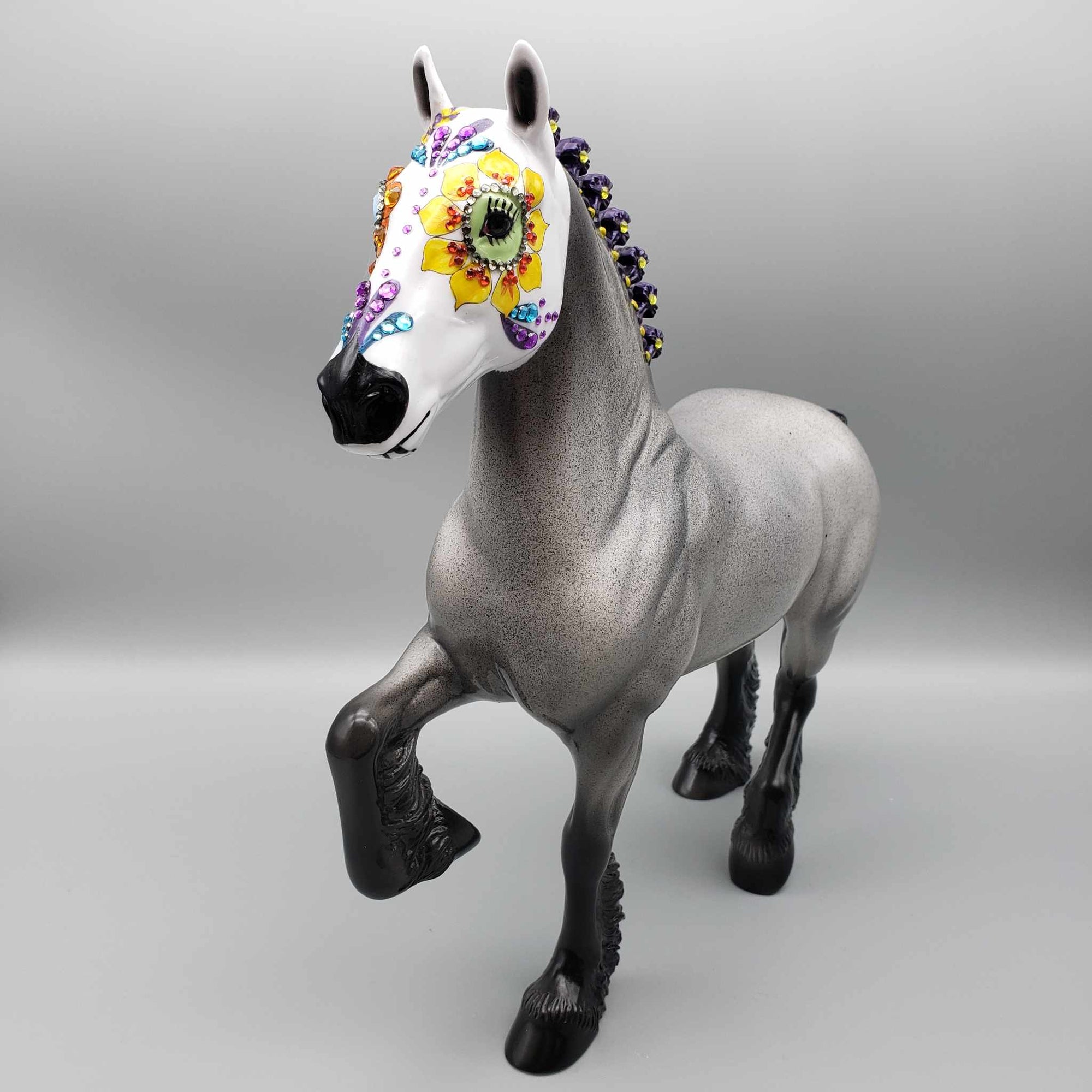 Wisteria Whispers OOAK Sugar Skull Trotting Draft By Dawn Quick Facebook Auction MM23