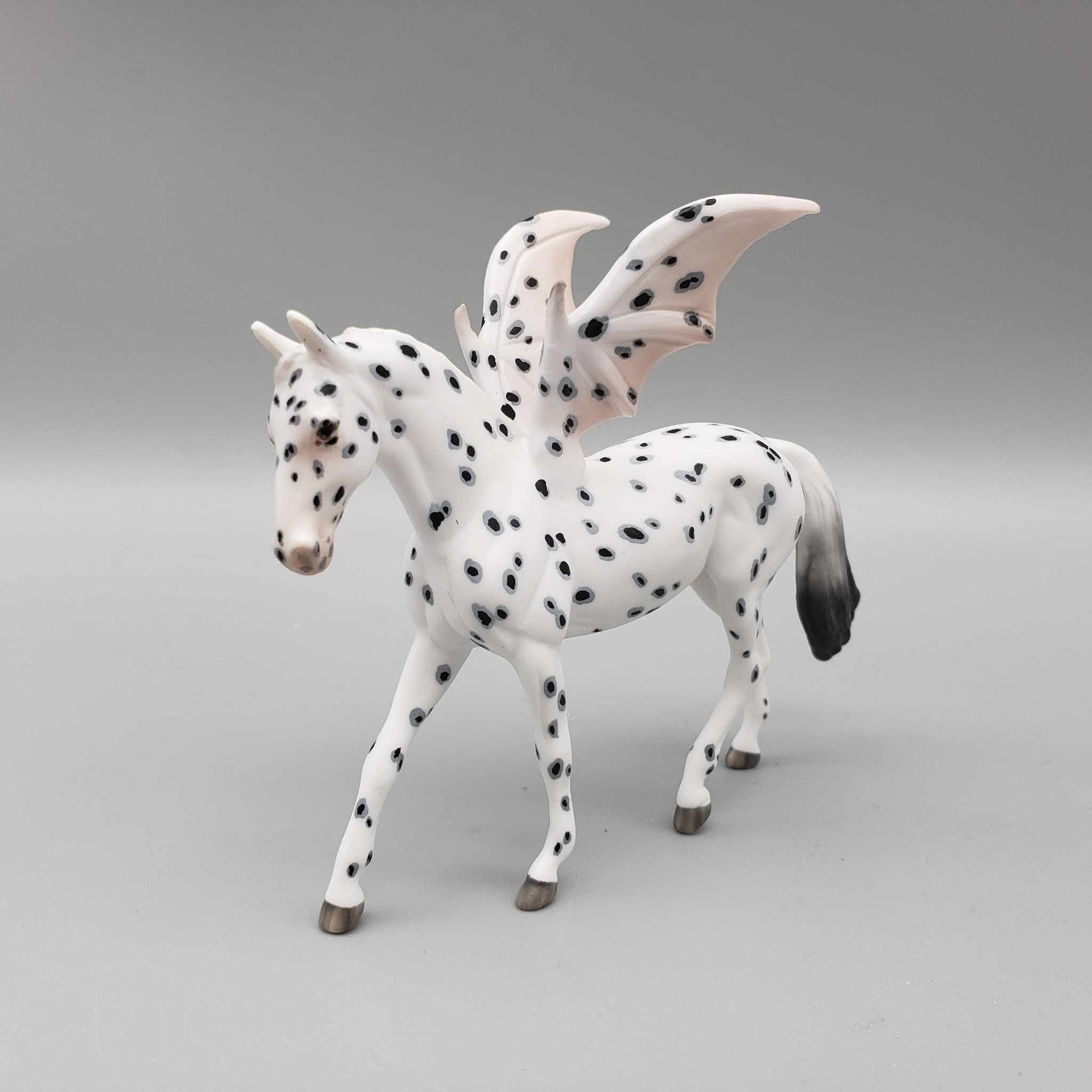 Soot Sprite OOAK Deco Black Leopard Appaloosa Blacklight Reactive Batwing Warmblood Chip By Ellen Robbins FALL FACEBOOK AUCTIONS