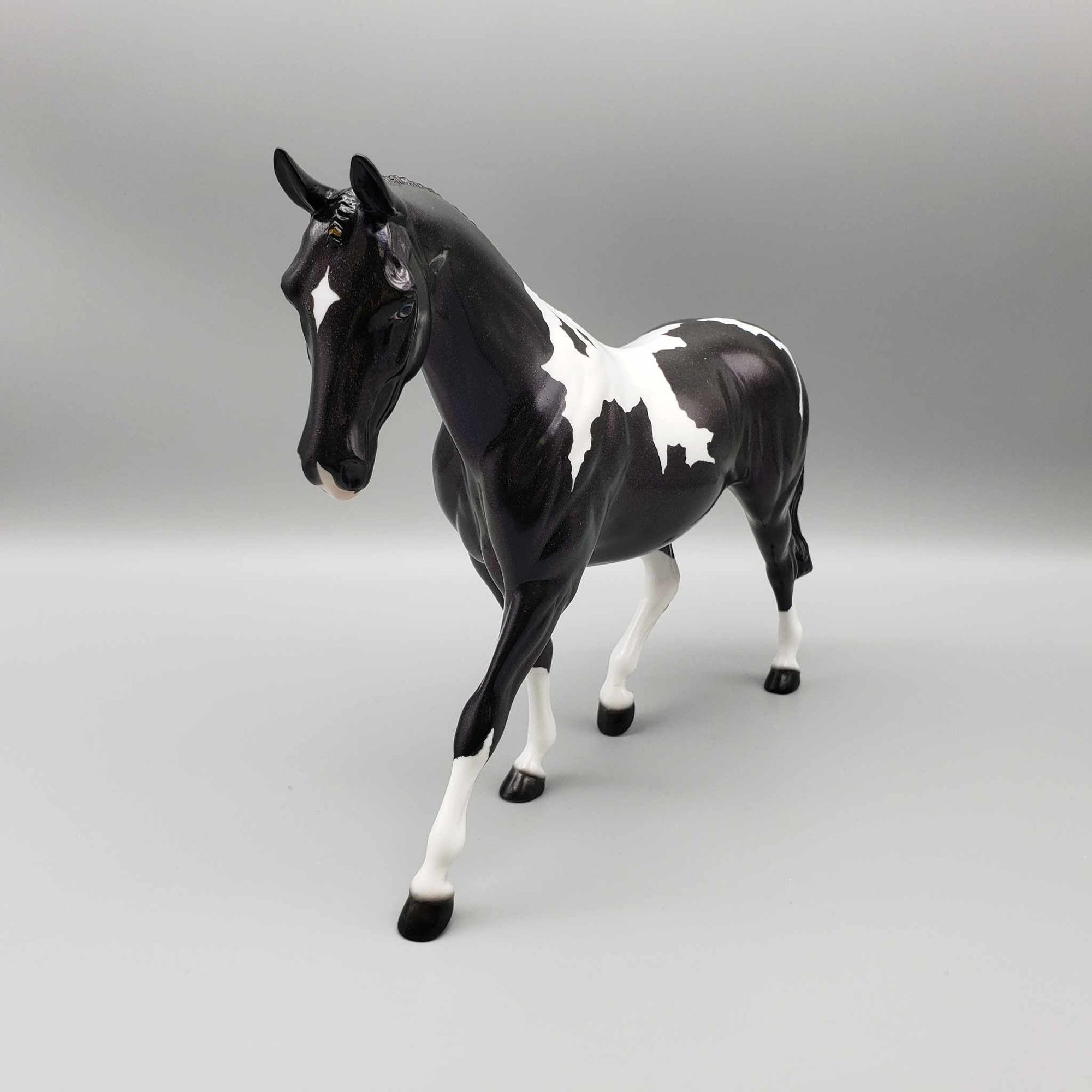 Worlds Collide OOAK Deco Holochromic Tobiano Pony By Ellen Robbins Moonlight Madness 2023 MM23