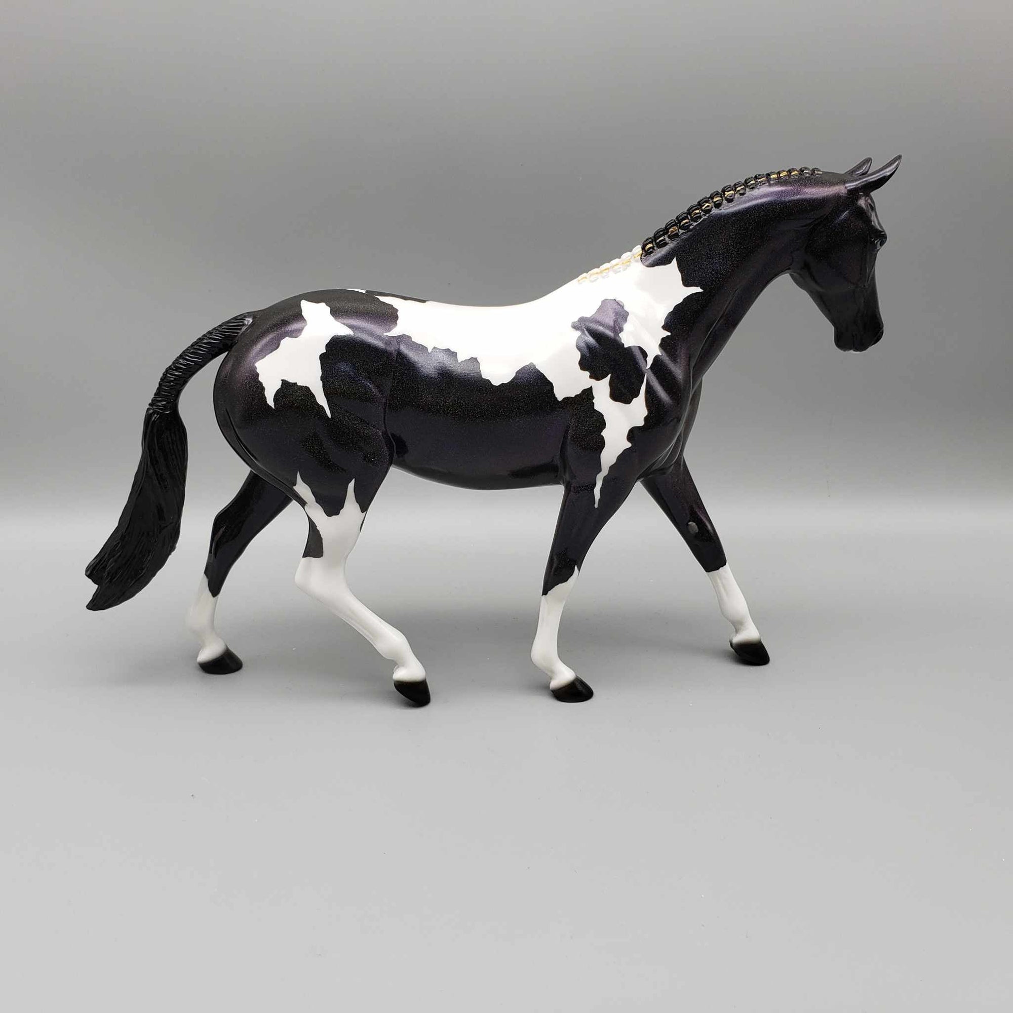 Worlds Collide OOAK Deco Holochromic Tobiano Pony By Ellen Robbins Moonlight Madness 2023 MM23