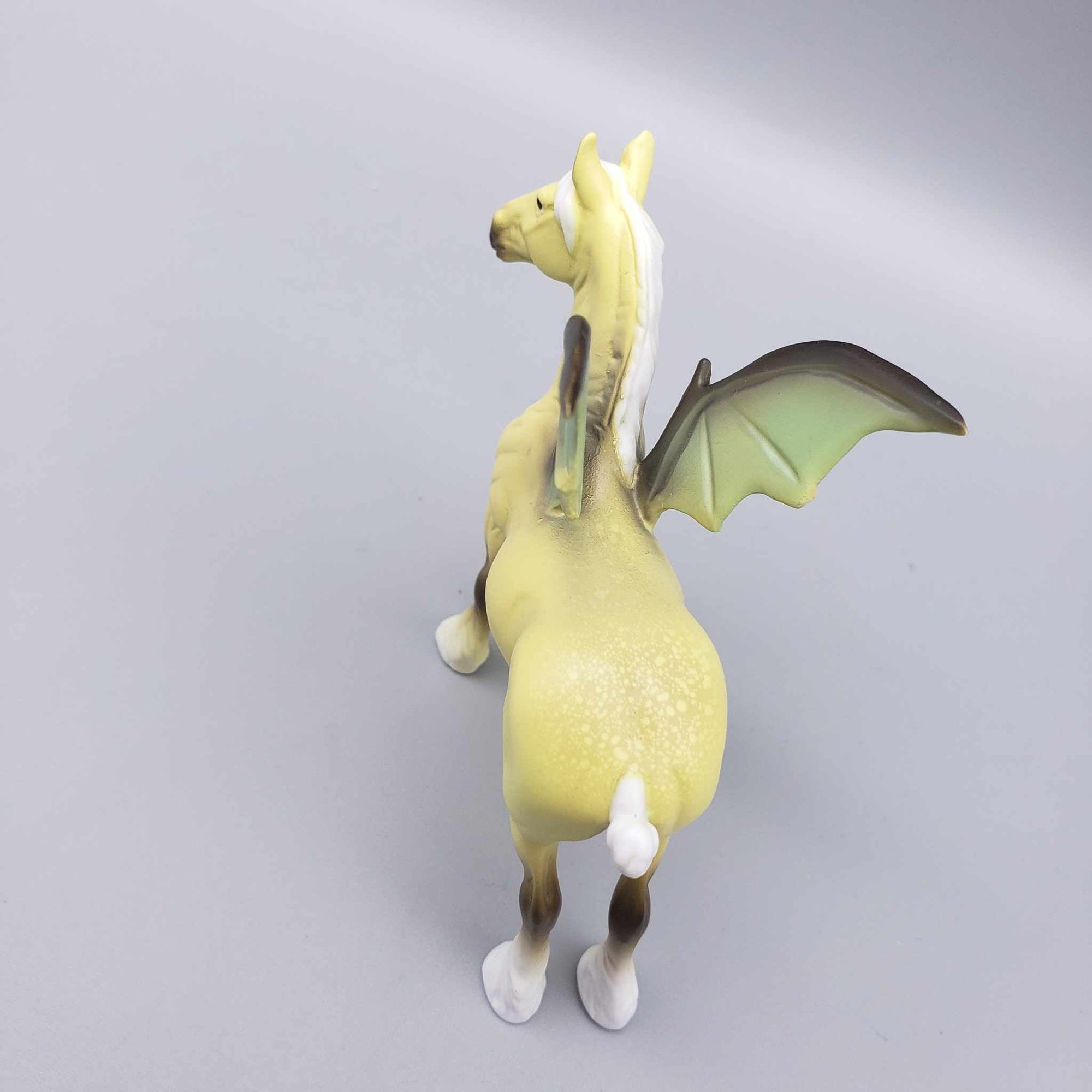 Fruit Bat OOAK Deco Yellow W/ Green Batwing Draft Chip By Angela Marleau Moonlight Madness 2023 MM23