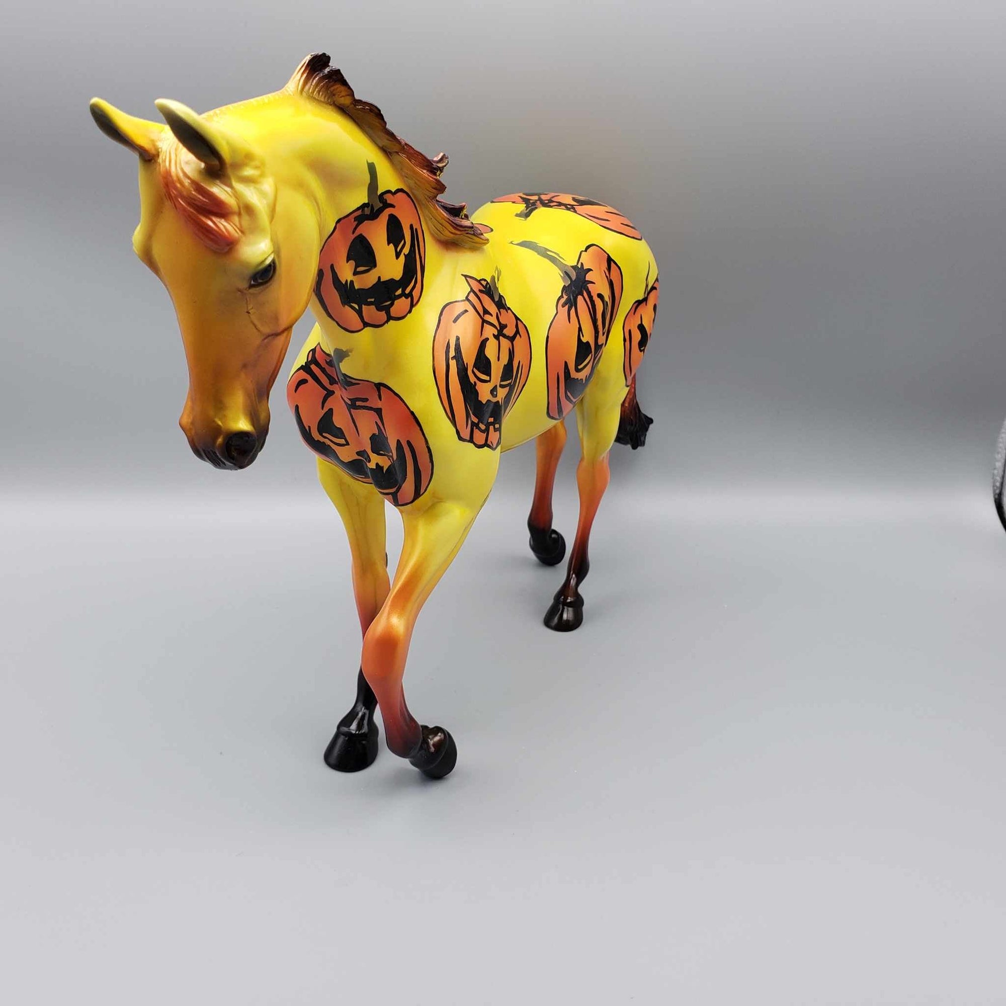 More Pumpkins OOAK Deco Yellow with Pumpkins By Dawn Quick Moonlight Madness 2023 MM23