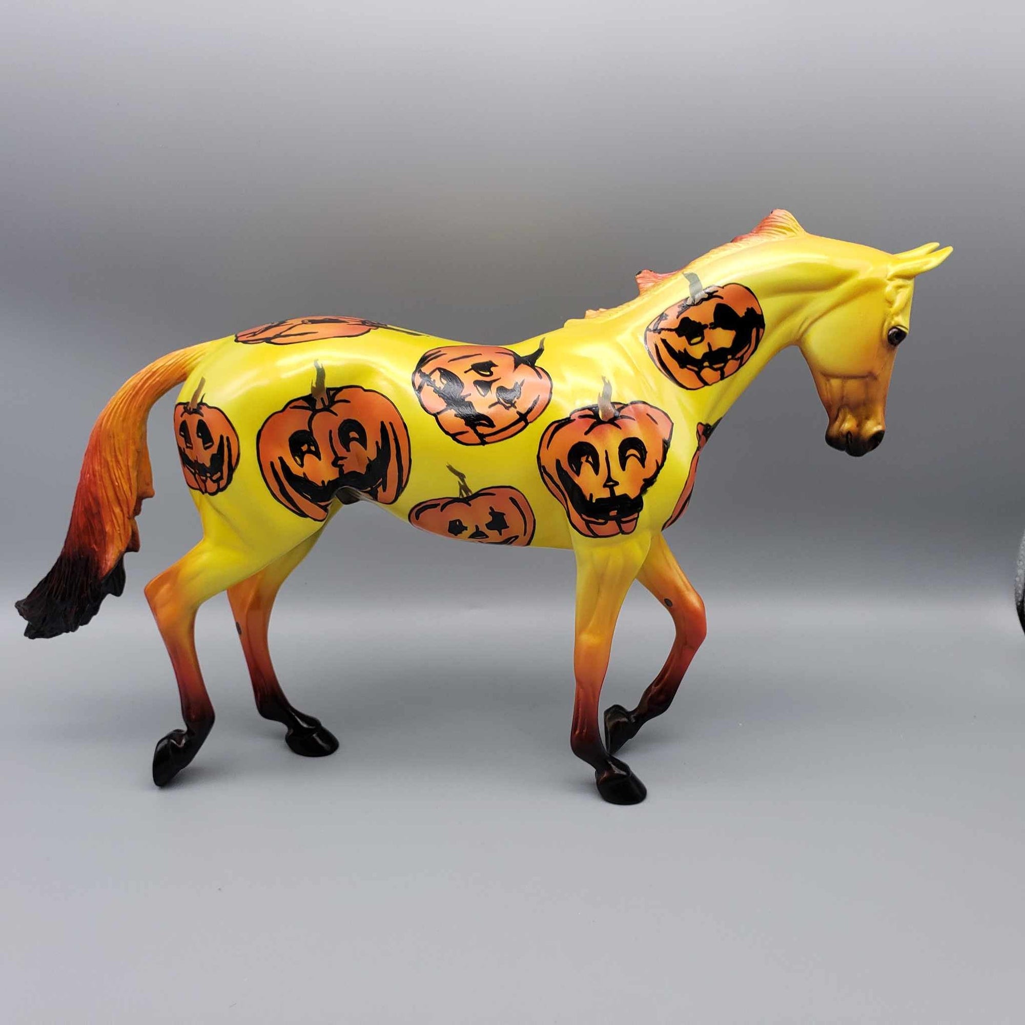 More Pumpkins OOAK Deco Yellow with Pumpkins By Dawn Quick Moonlight Madness 2023 MM23