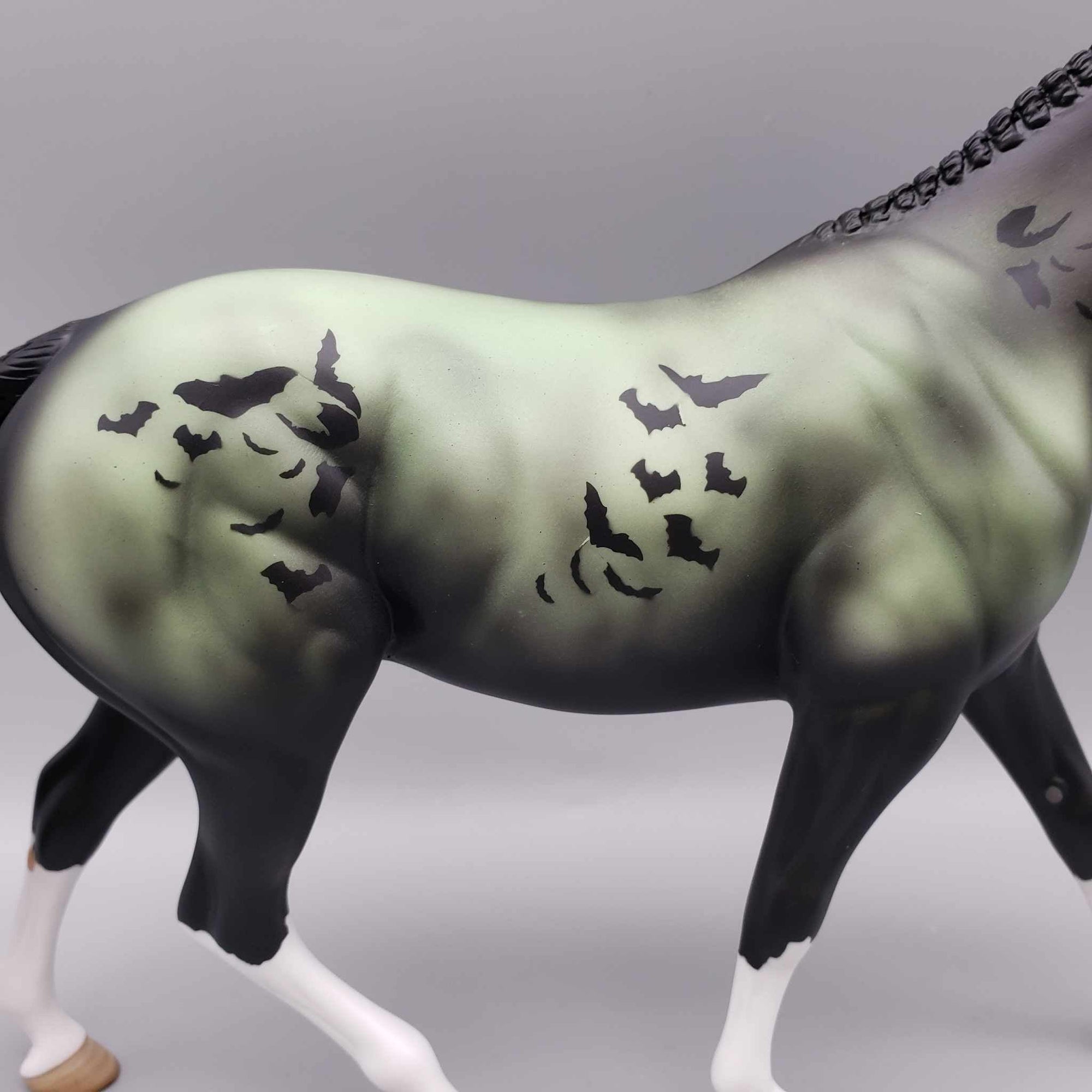 Frenzy OOAK Deco Green Night Sky w/ Bats By Angela Marleau Moonlight Madness 2023 MM23