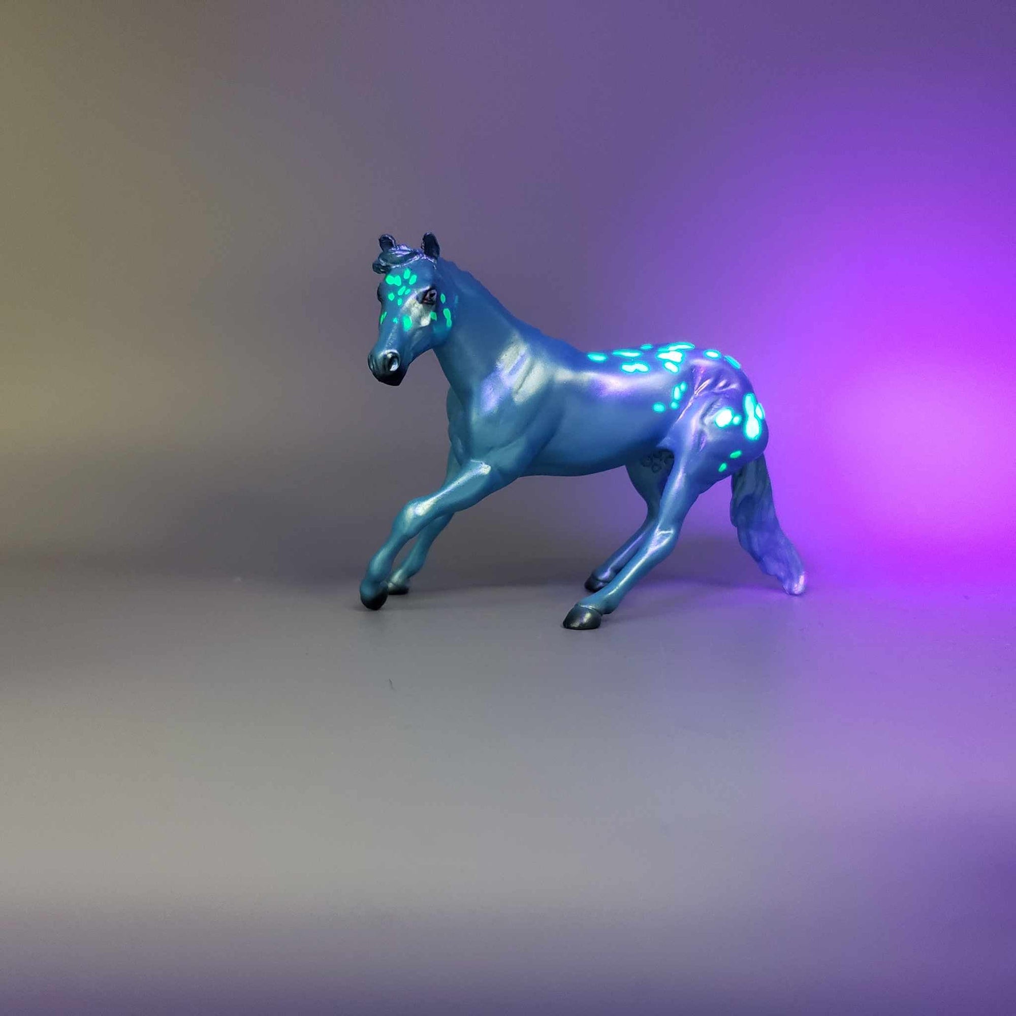 Scuviets &amp; Calf OOAK Neon Blue Blacklight Reactive Cutter &amp; Alien Calf Chip LE-30 By Jess Hamill Moonlight Madness 2023 MM23