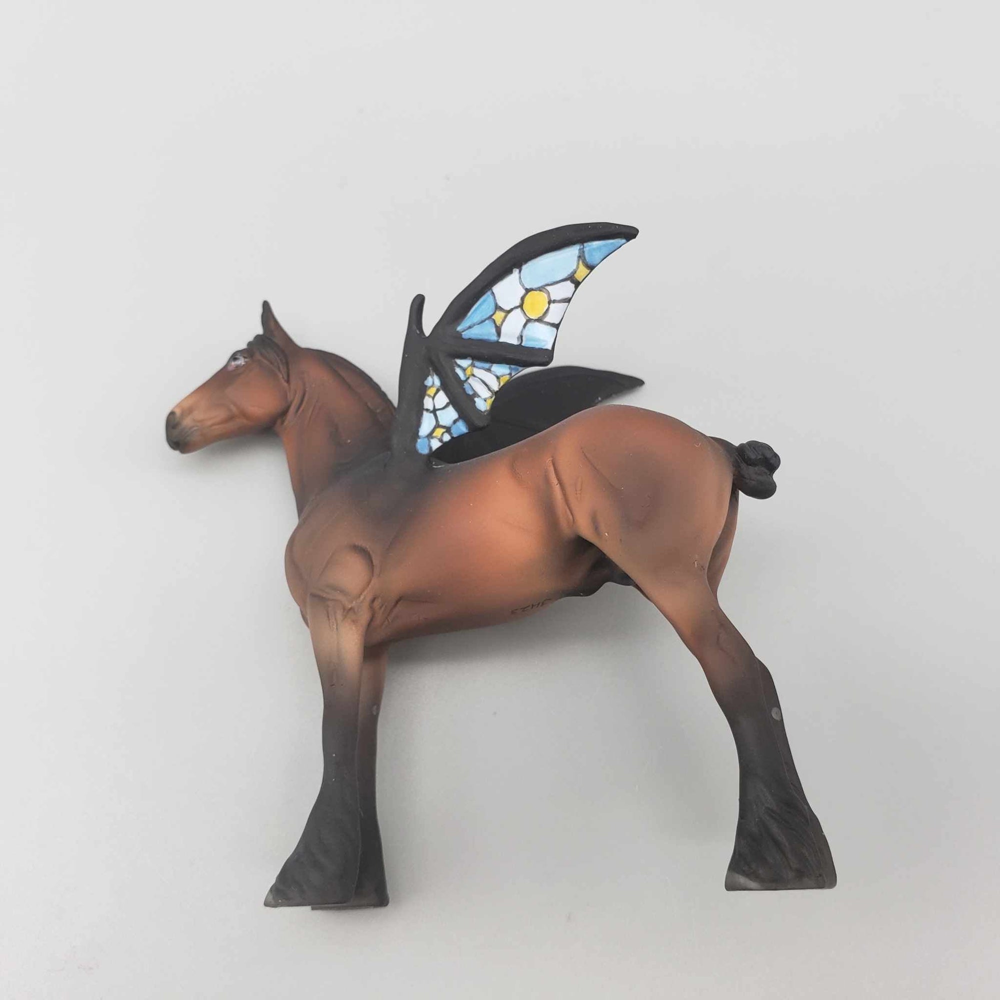 Basilica OOAK Deco Dark Bay w/ Stainglass Design Batwing Draft Chip By Jess Hamill Facebook AuctionMoonlight Madness 2023 MM23