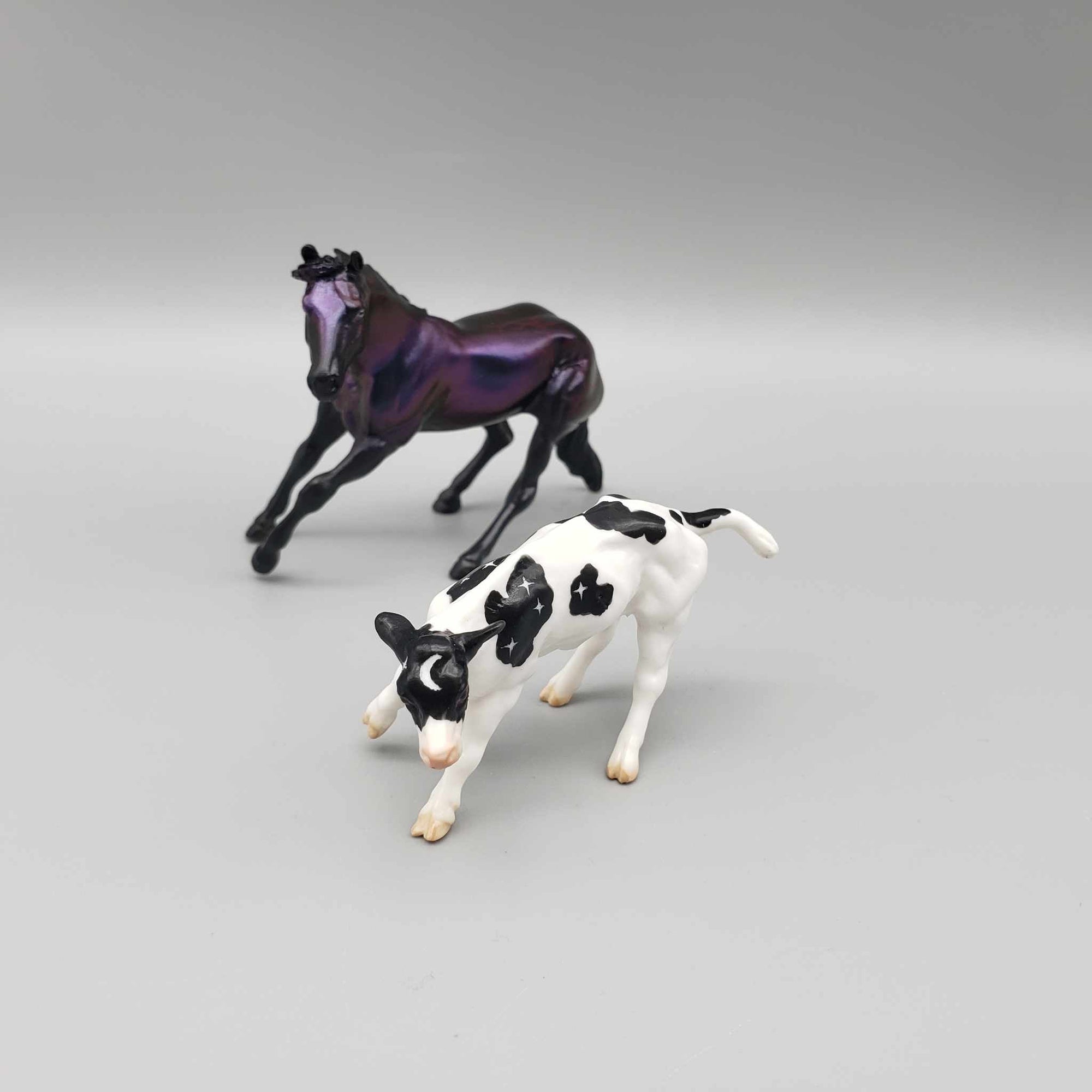 Khodrik &amp; Calf OOAK Colorshift Black Blacklight Reactive Cutter &amp; Alien Calf Chip LE-30 By Jess Hamill Moonlight Madness 2023 MM23