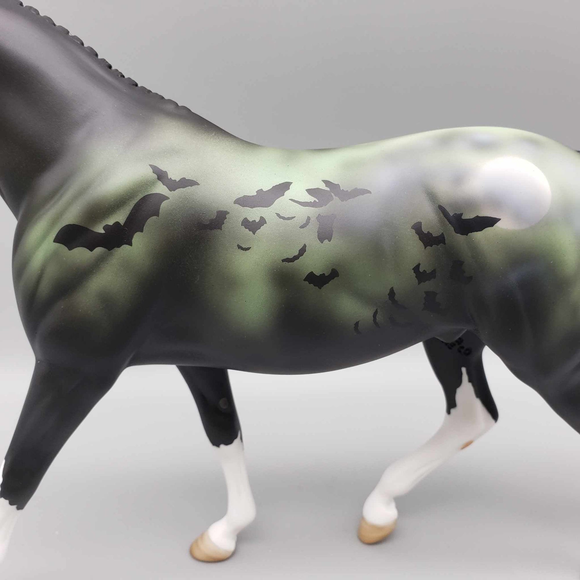 Frenzy OOAK Deco Green Night Sky w/ Bats By Angela Marleau Moonlight Madness 2023 MM23