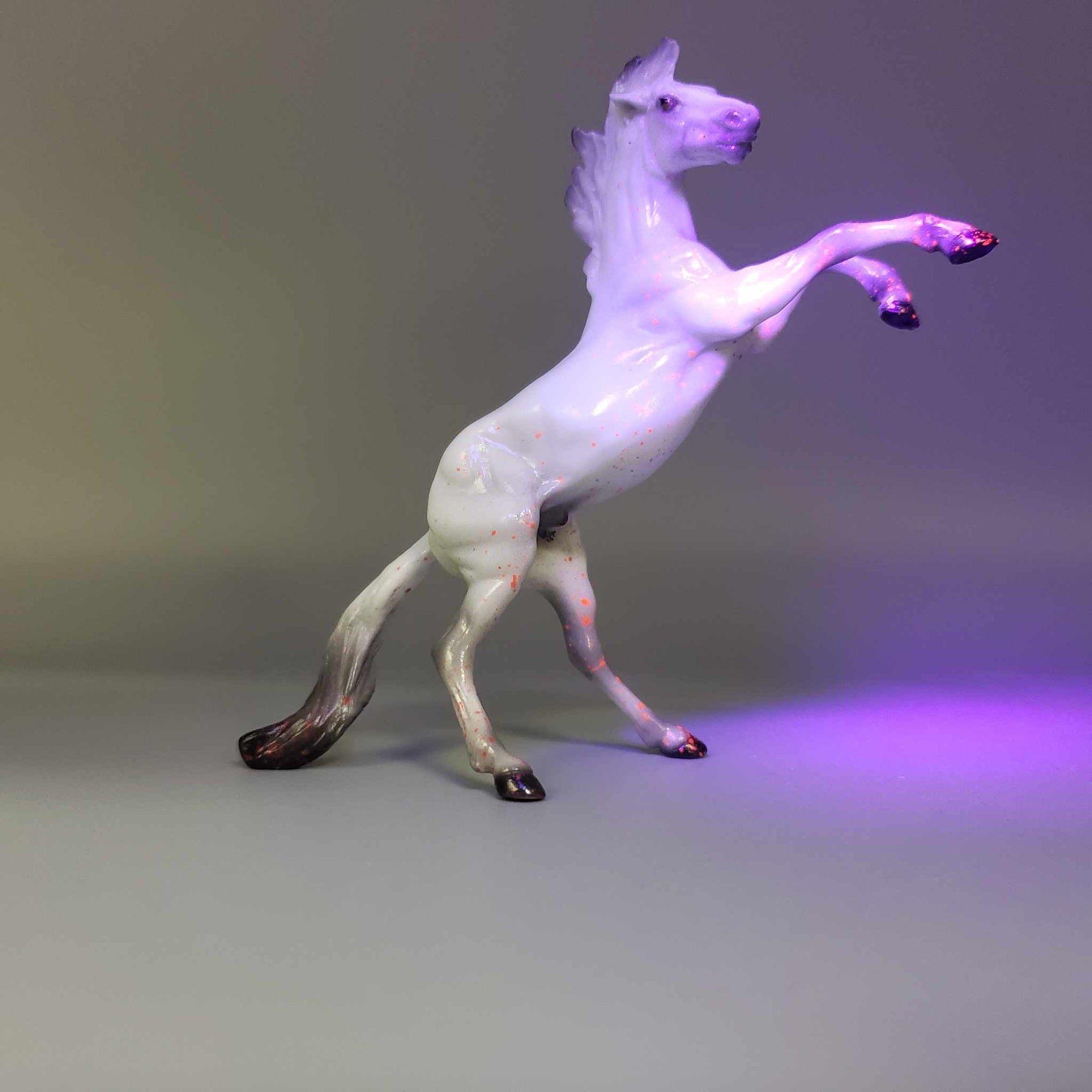 Sharpe OOAK Deco Gray w/ Splatter Inspired By Crimson Peak Blacklight Reactive Rearing Chip By Ellen Robbins Moonlight Madness 2023 MM23