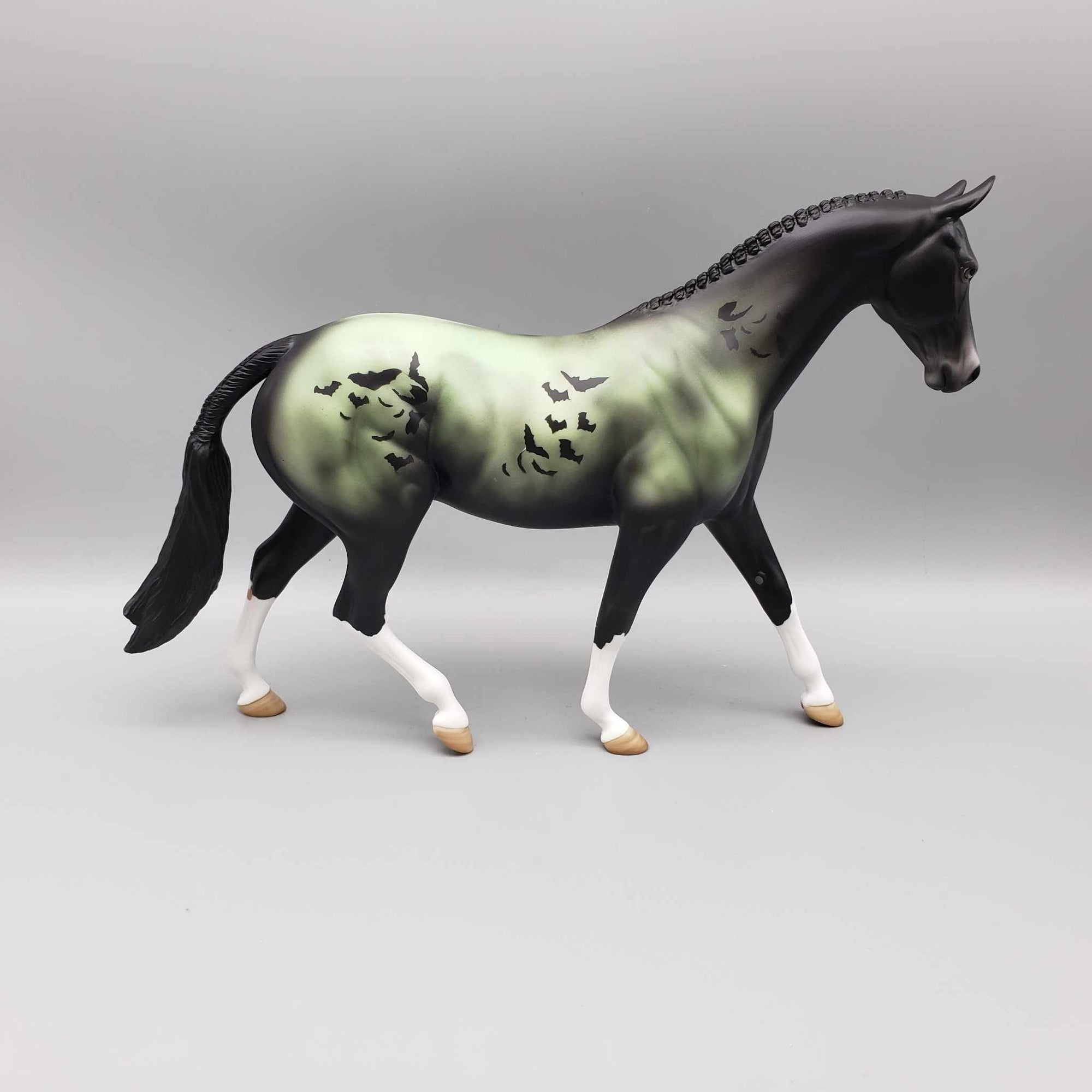 Frenzy OOAK Deco Green Night Sky w/ Bats By Angela Marleau Moonlight Madness 2023 MM23