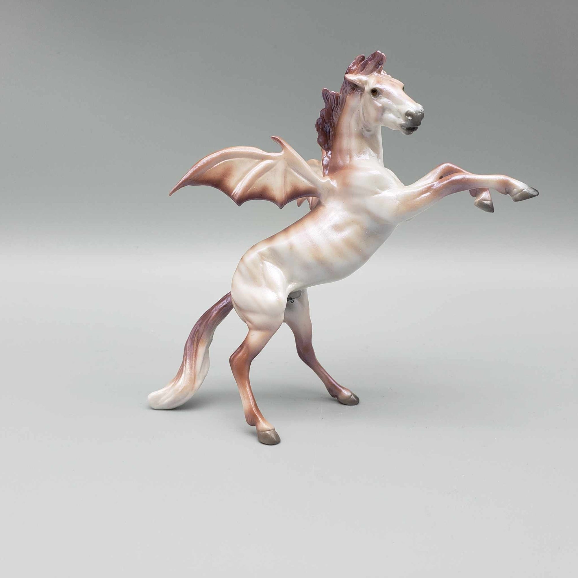 Invasive Species OOAK Deco Chestnut Brindle w/ Blue interferance Batwing Rearing Chip By Ellen Robbins Moonlight Madness 2023 MM23