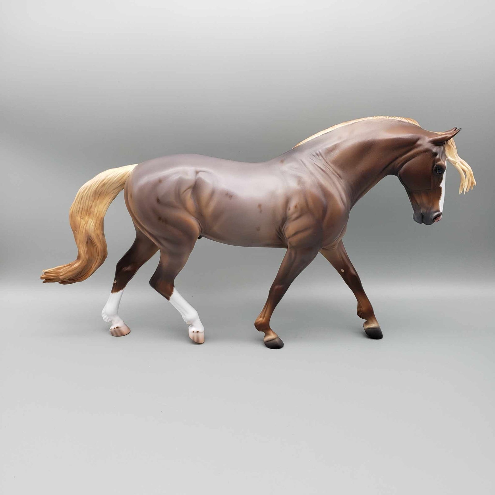 Lancer OOAK Red Roan with Corn Spots Irish Draft By Caroline Boydston Best Offer 12/18/23