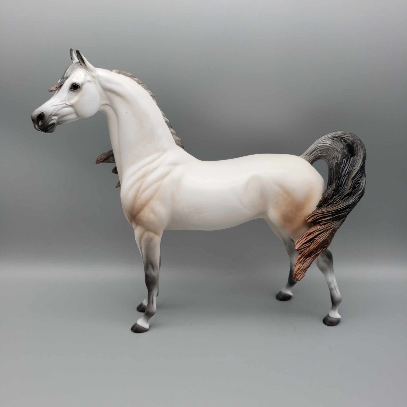 Malak OOAK  Dapple Fleabitten Buckskin Going Gray Arabian By Ellen Robbins Holiday Sale HS23