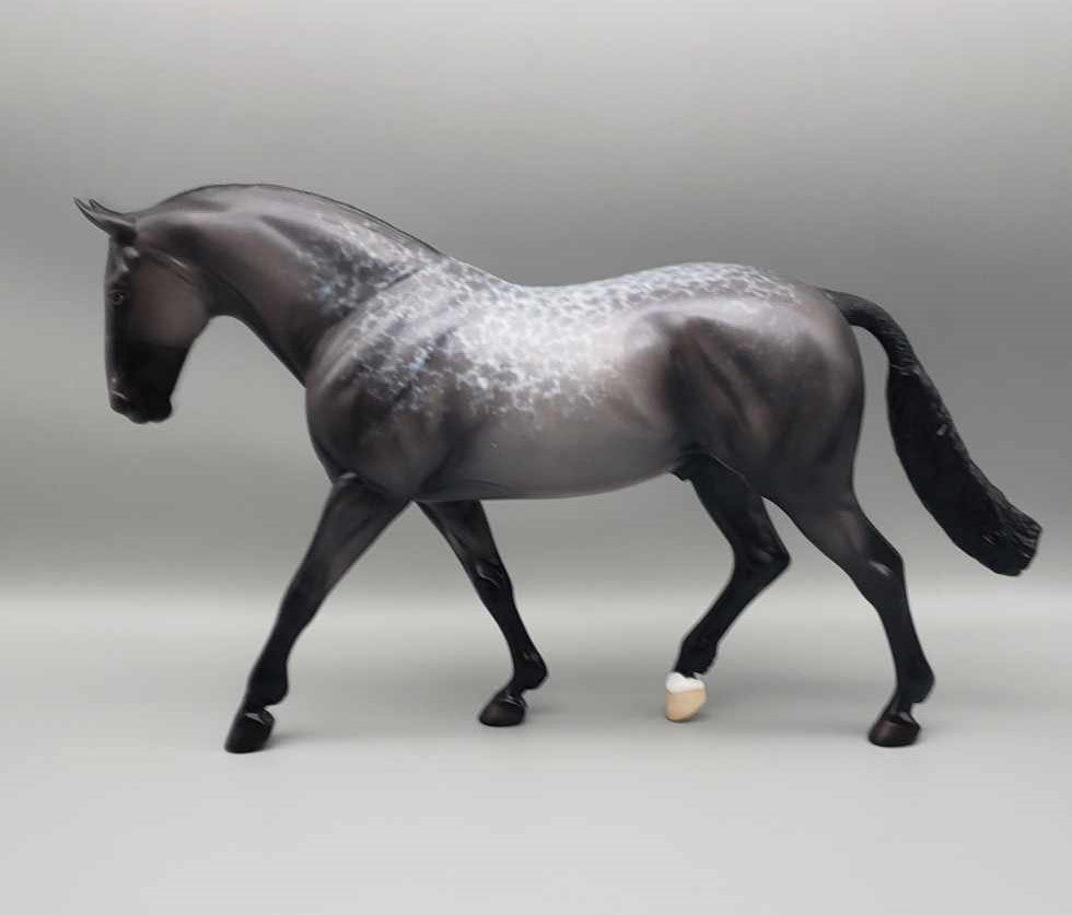 Frosted Windowpane OOAK Laced Blue Roan Irish Draft By Ellen Robbins Holiday Sale HS23