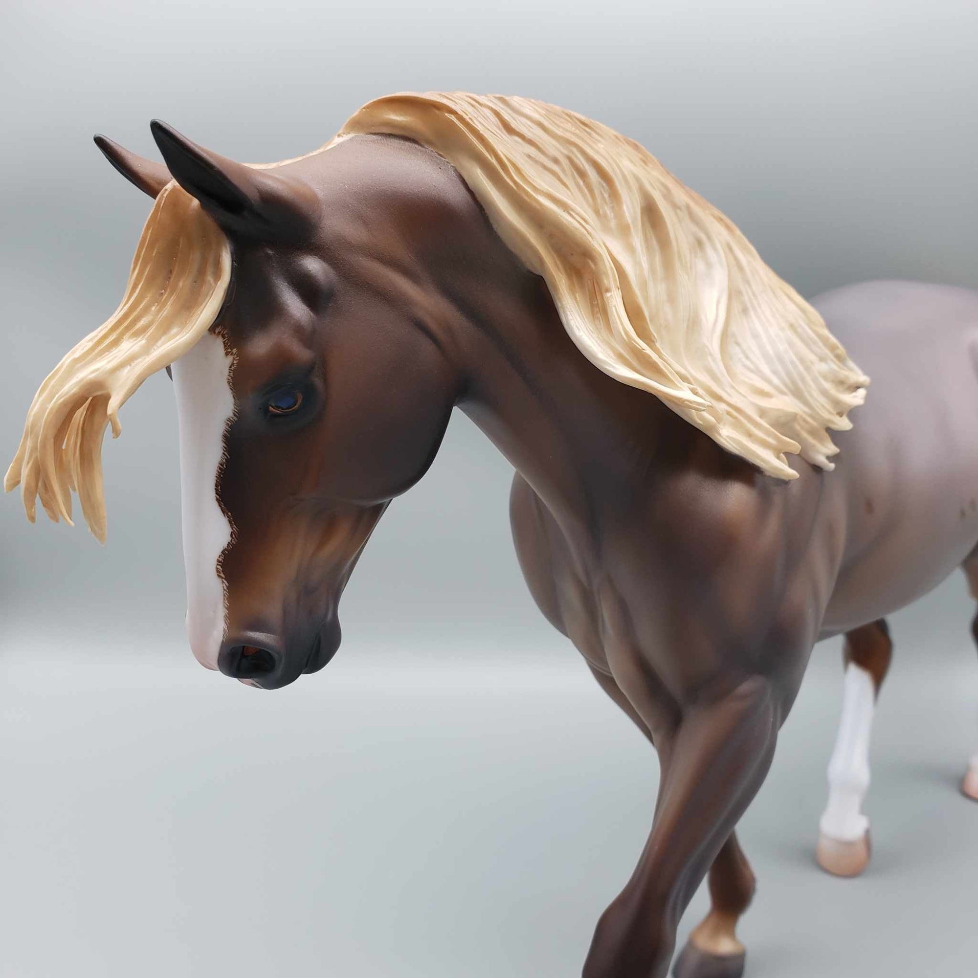 Lancer OOAK Red Roan with Corn Spots Irish Draft By Caroline Boydston Best Offer 12/18/23