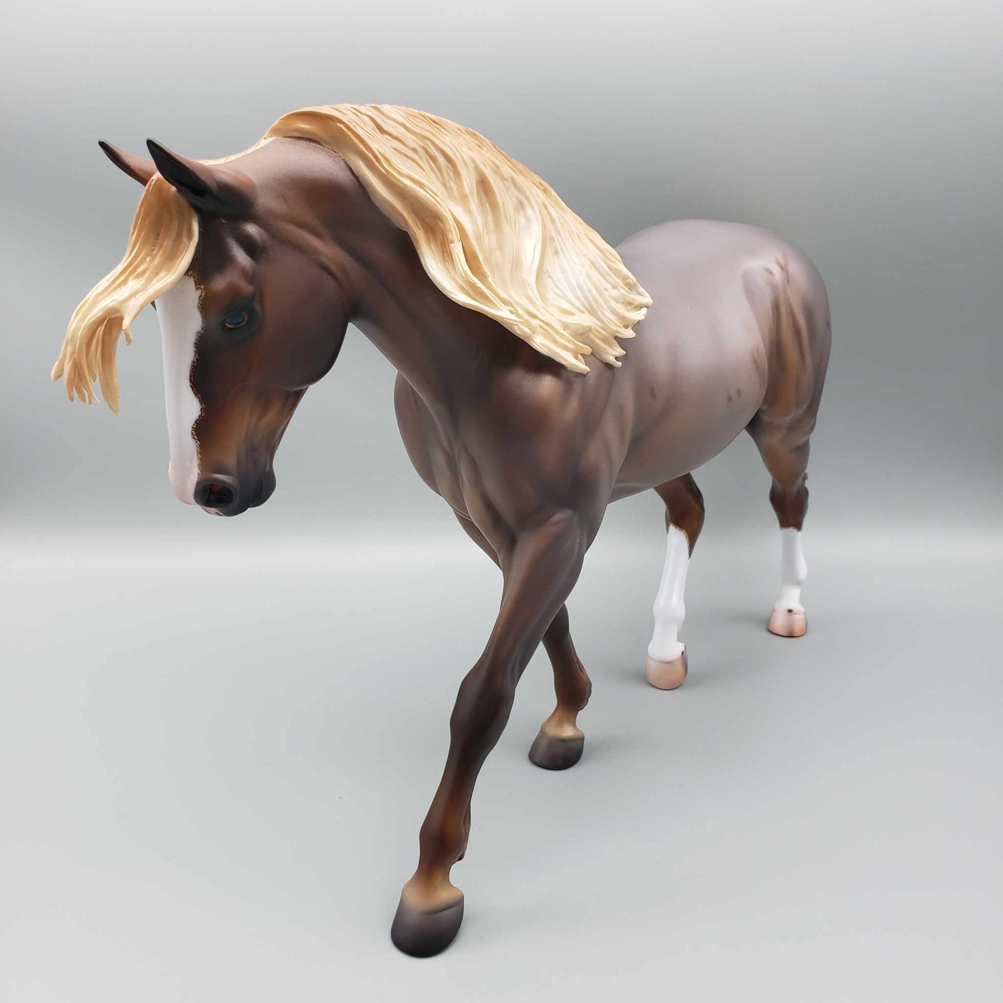 Lancer OOAK Red Roan with Corn Spots Irish Draft By Caroline Boydston Best Offer 12/18/23