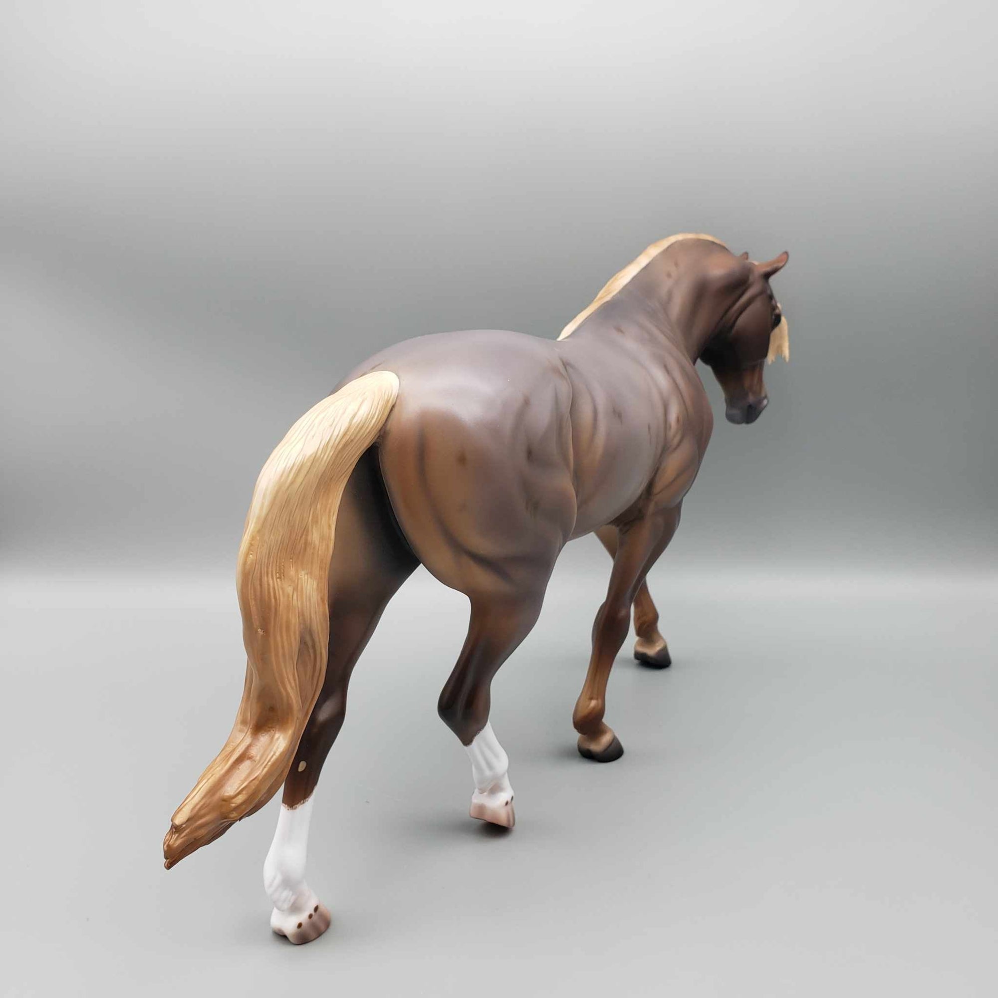 Lancer OOAK Red Roan with Corn Spots Irish Draft By Caroline Boydston Best Offer 12/18/23