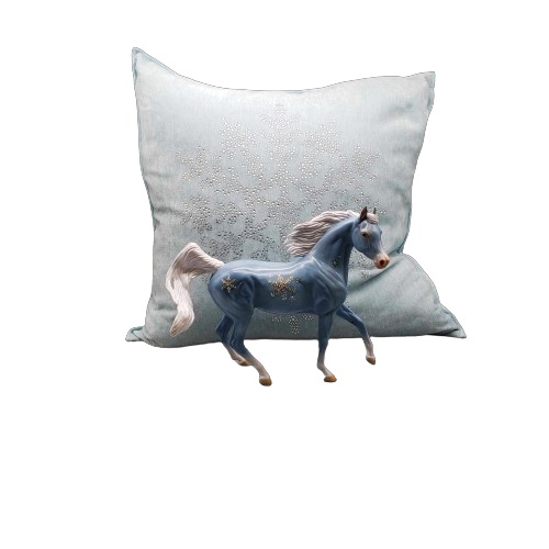 Crystal Blue Christmas OOAK Blue Deco Arab Mare with Pillow Holiday Sale HS23 Facebook Auction