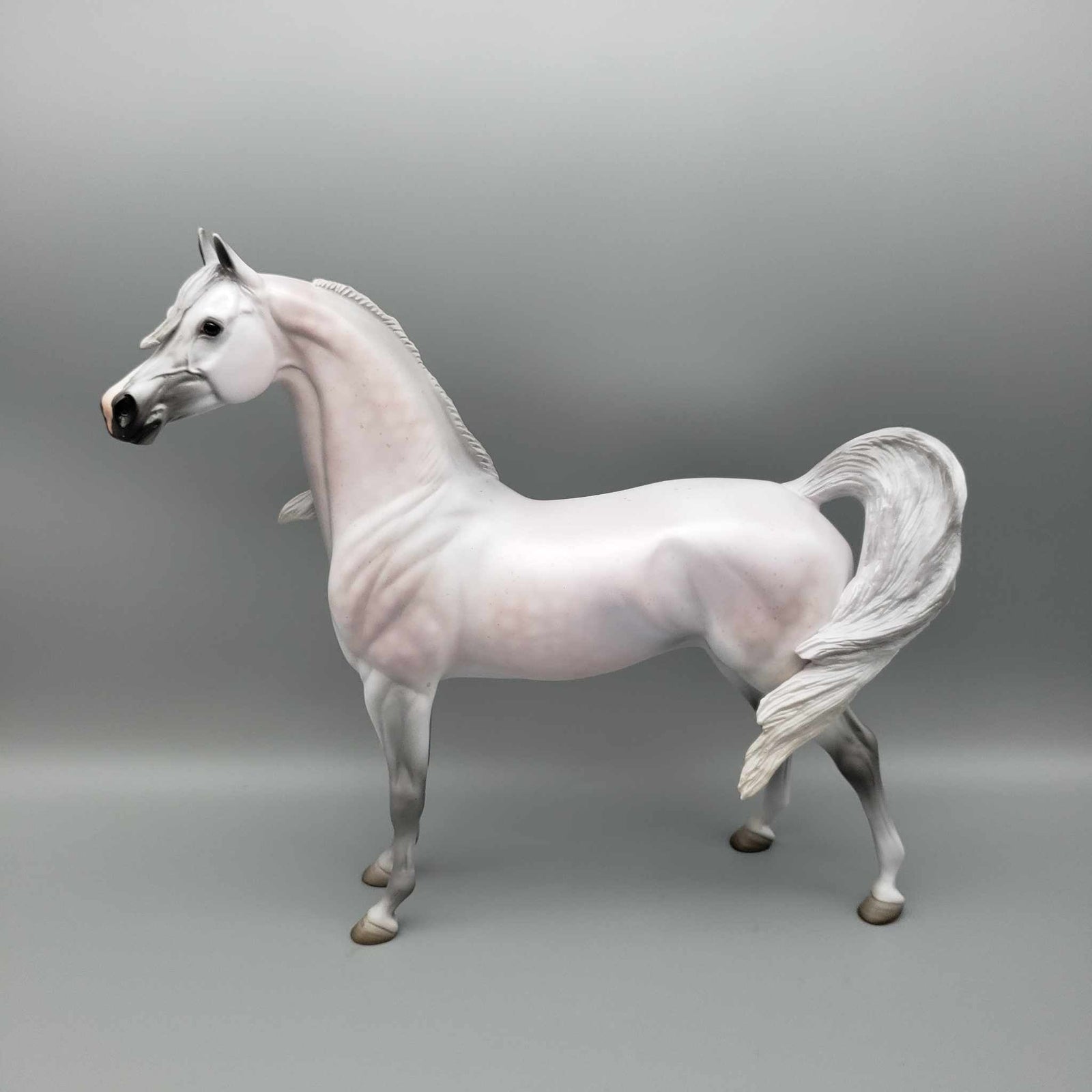 Snow Chrystal OOAK Flea Bit Dapple Gray w/ Pink Pearl Deco Arabian By Angela Marleau Holiday Sale HS23