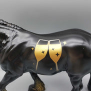 Midnight Toast OOAK Black and Gold Deco Irish Cob By Angela Marleau New Year Sales Collection NY23